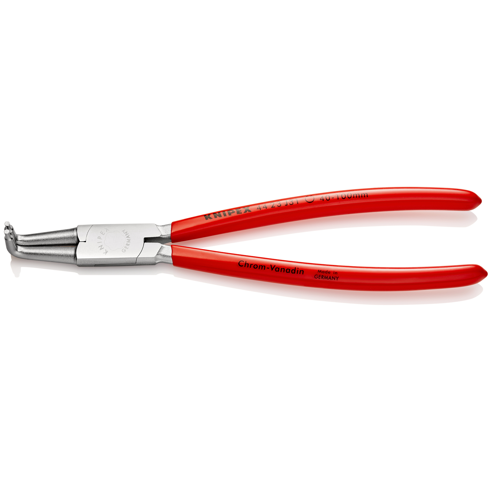 Pince pour circlips intérieurs Alésage 40 -100mm - 215mm 90° Gaines PVC Chromée KNIPEX - 4423J31