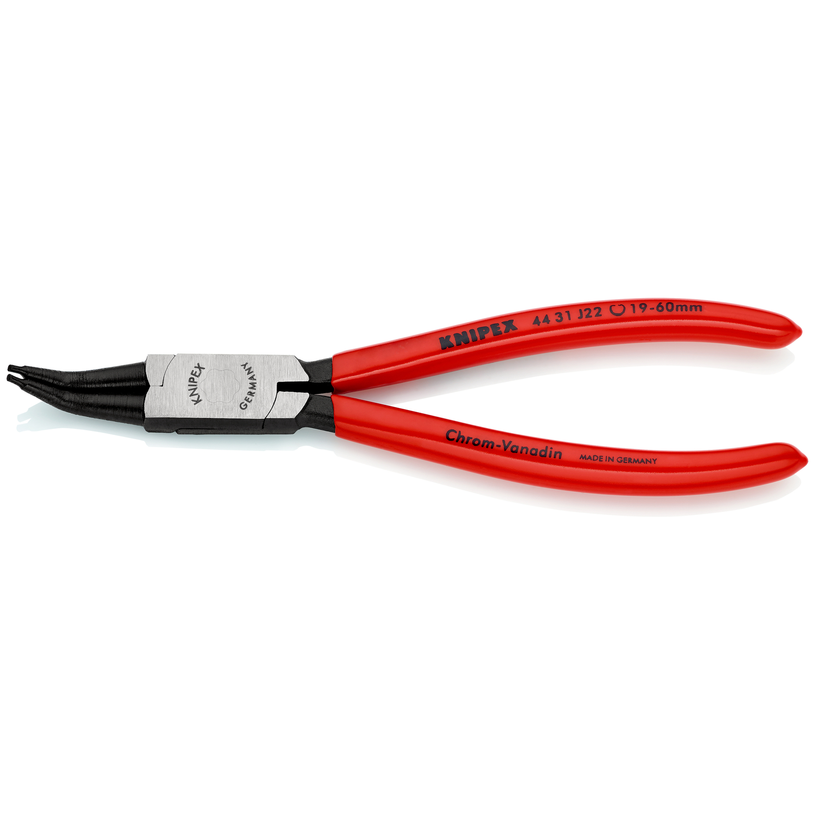 Pince pour circlips intérieurs Alésage de 19 à 60mm - 180mm à 45° - Gainage PVC KNIPEX - 4431J22