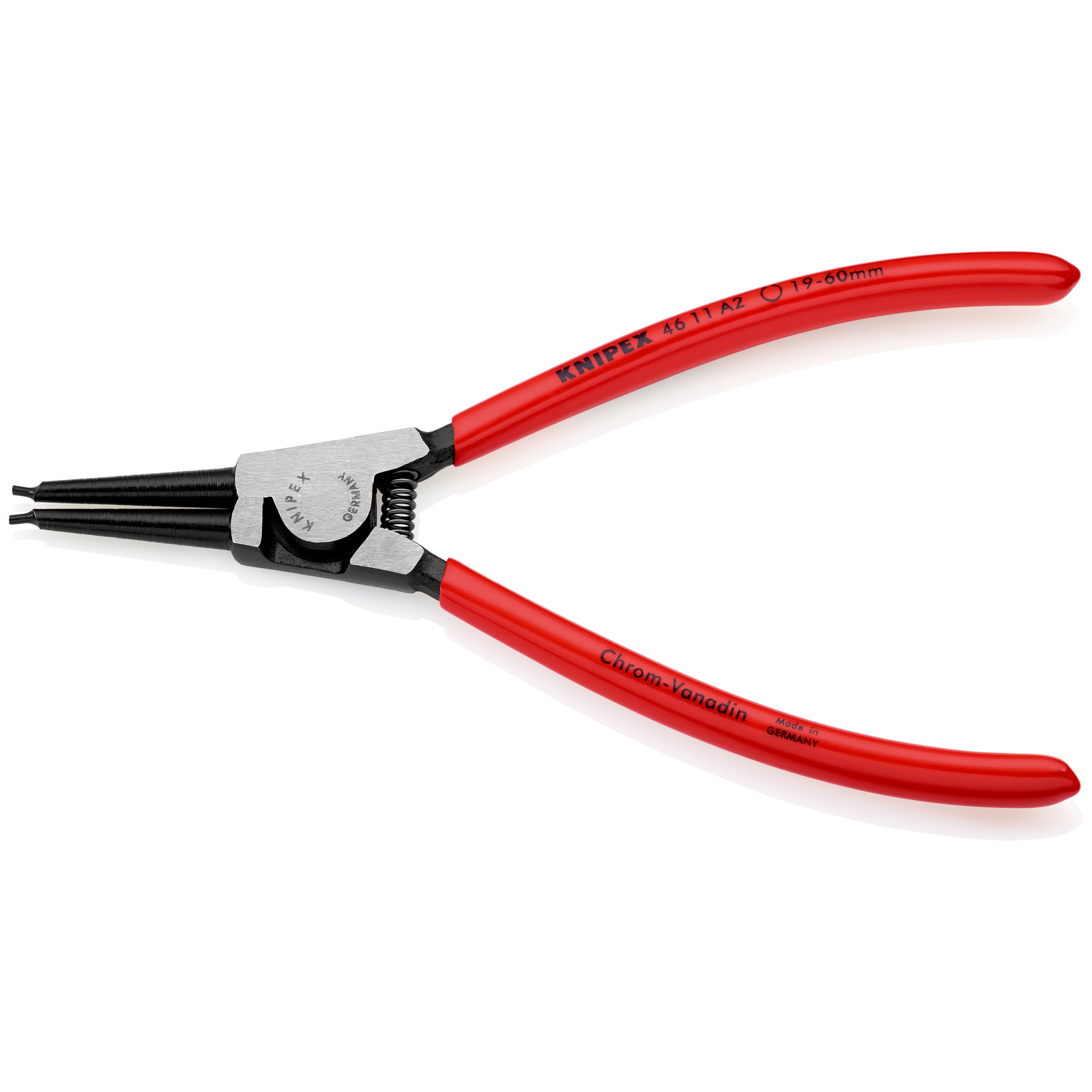 Pince pour circlips extérieurs Arbre de 19 à 60mm - Gainage PVC - 180mm - SC KNIPEX - 4611A2SB