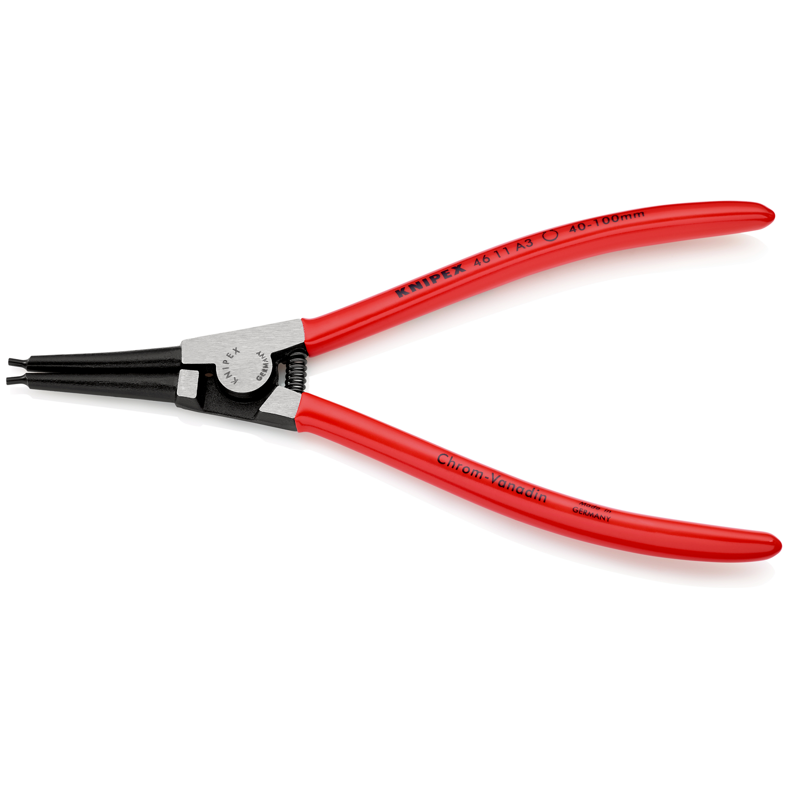 Pince pour circlips extérieurs Arbre de 40 à 100mm - Gainage PVC - 210mm KNIPEX - 4611A3