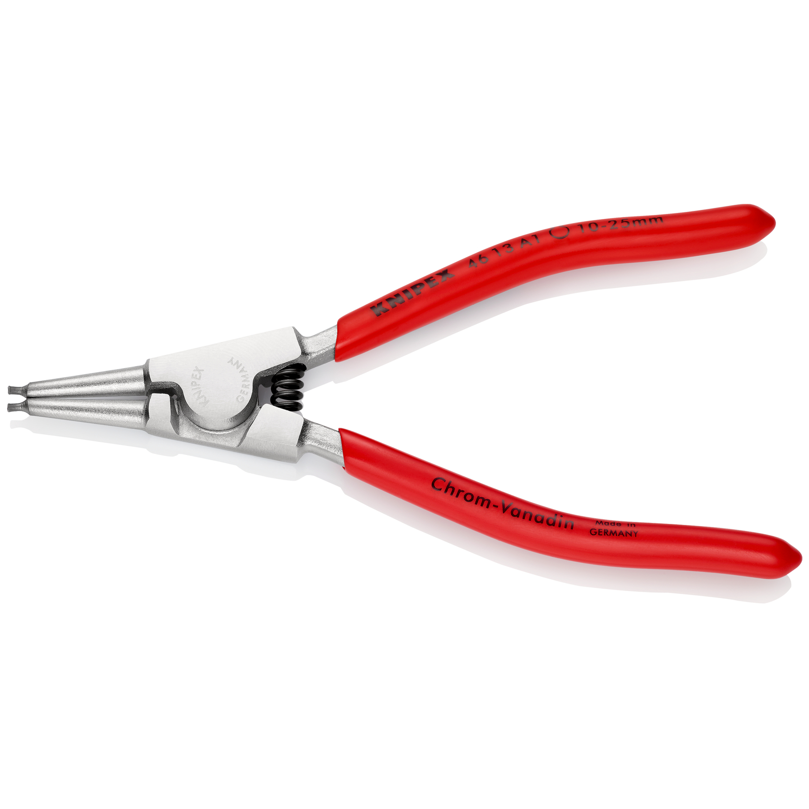 Pince pour circlips extérieurs d'Arbre 10 à 25mm - 140mm - Gainage PVC - Chromée KNIPEX - 4613A1