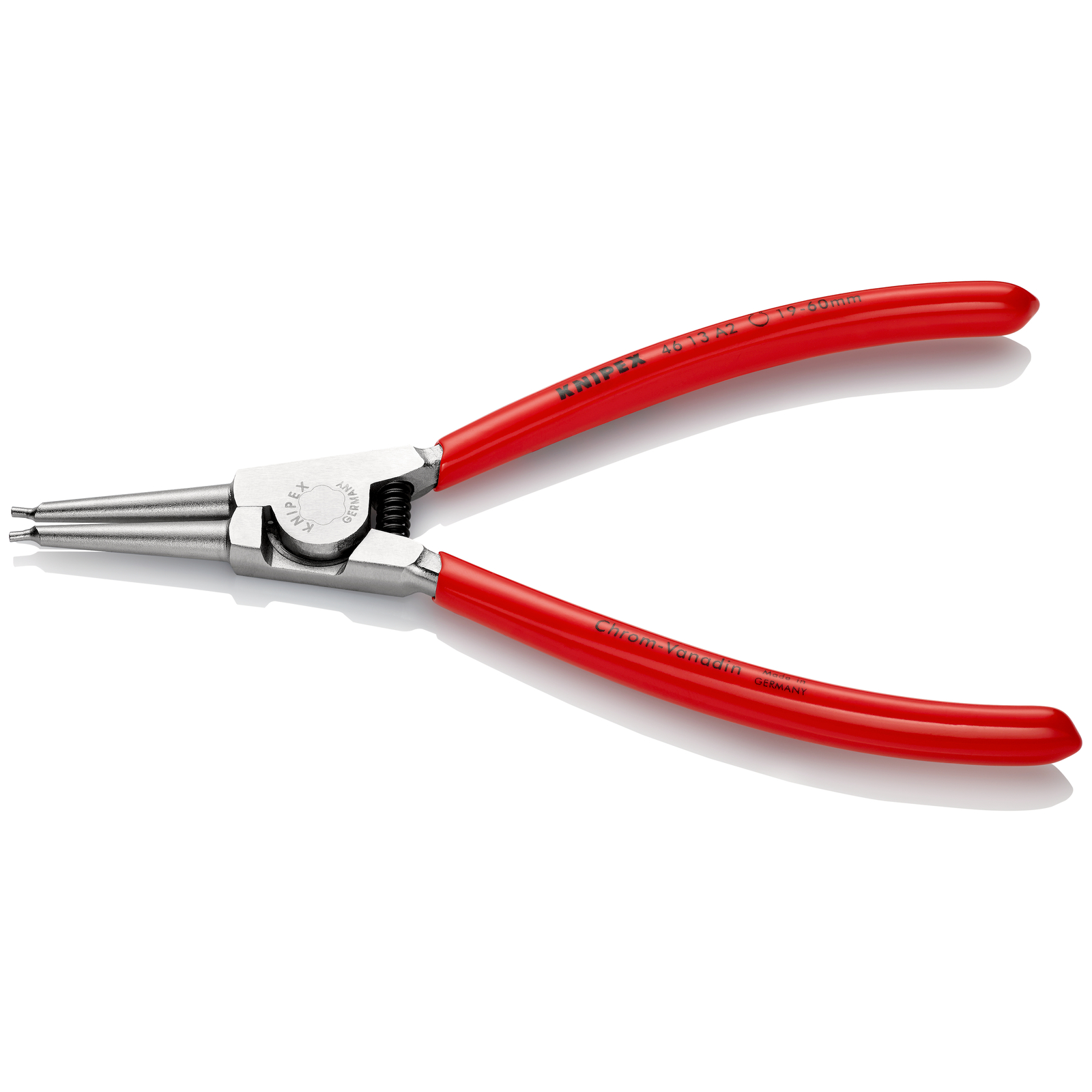 Pince pour circlips extérieurs d'Arbre 19 à 60mm - 180mm - Gainage PVC - Chromée KNIPEX - 4613A2
