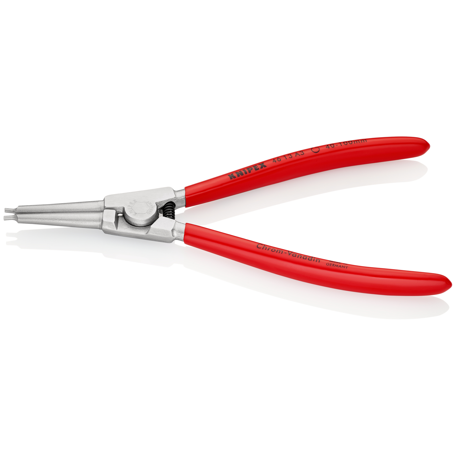 Pince pour circlips extérieurs d'Arbre 40 à 100mm - 210mm - Gainage PVC -Chromée KNIPEX - 4613A3