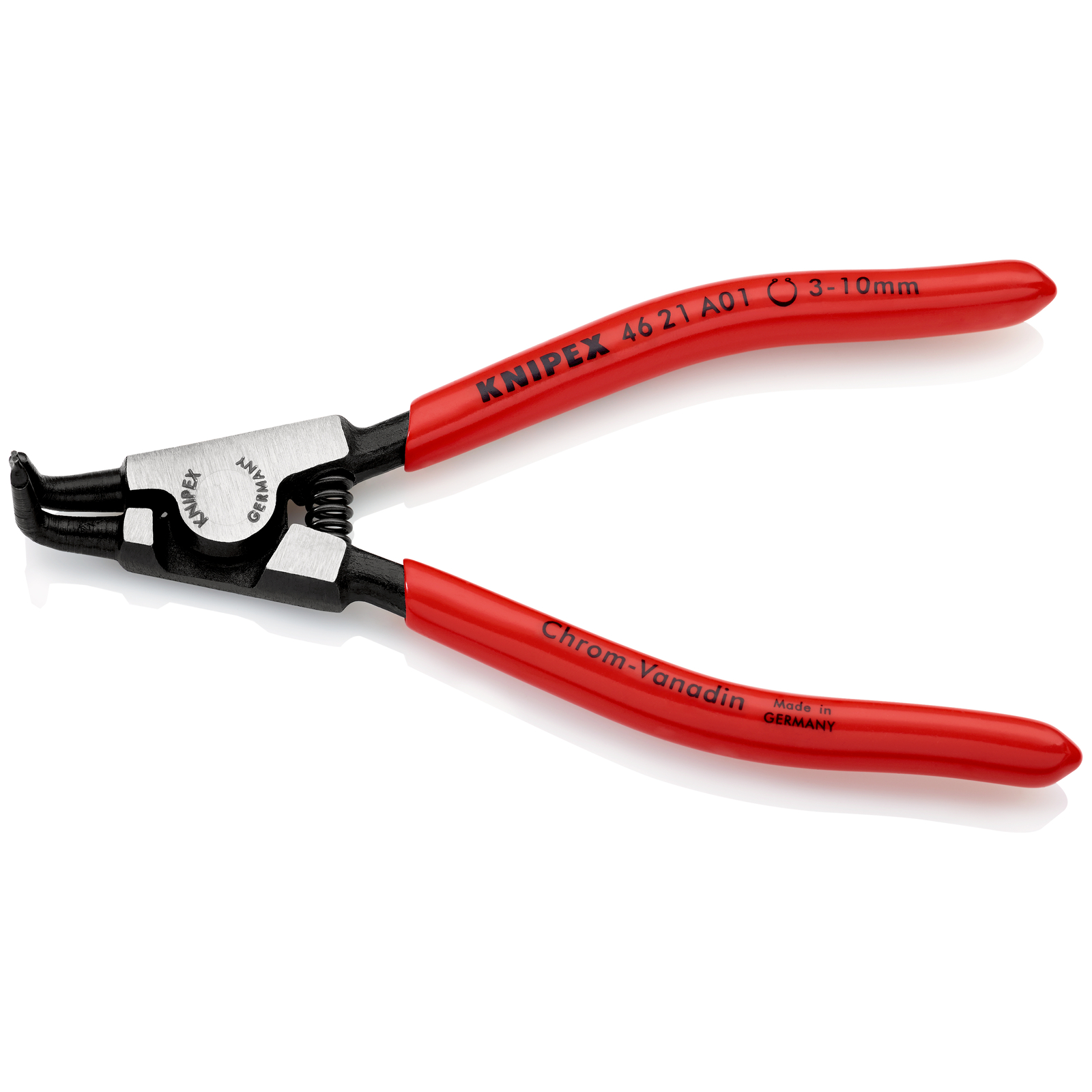 Pince pour circlips extérieurs d'Arbre 3 à 10mm - 125mm à 90° - Gainage PVC - SC KNIPEX - 4621A01SB
