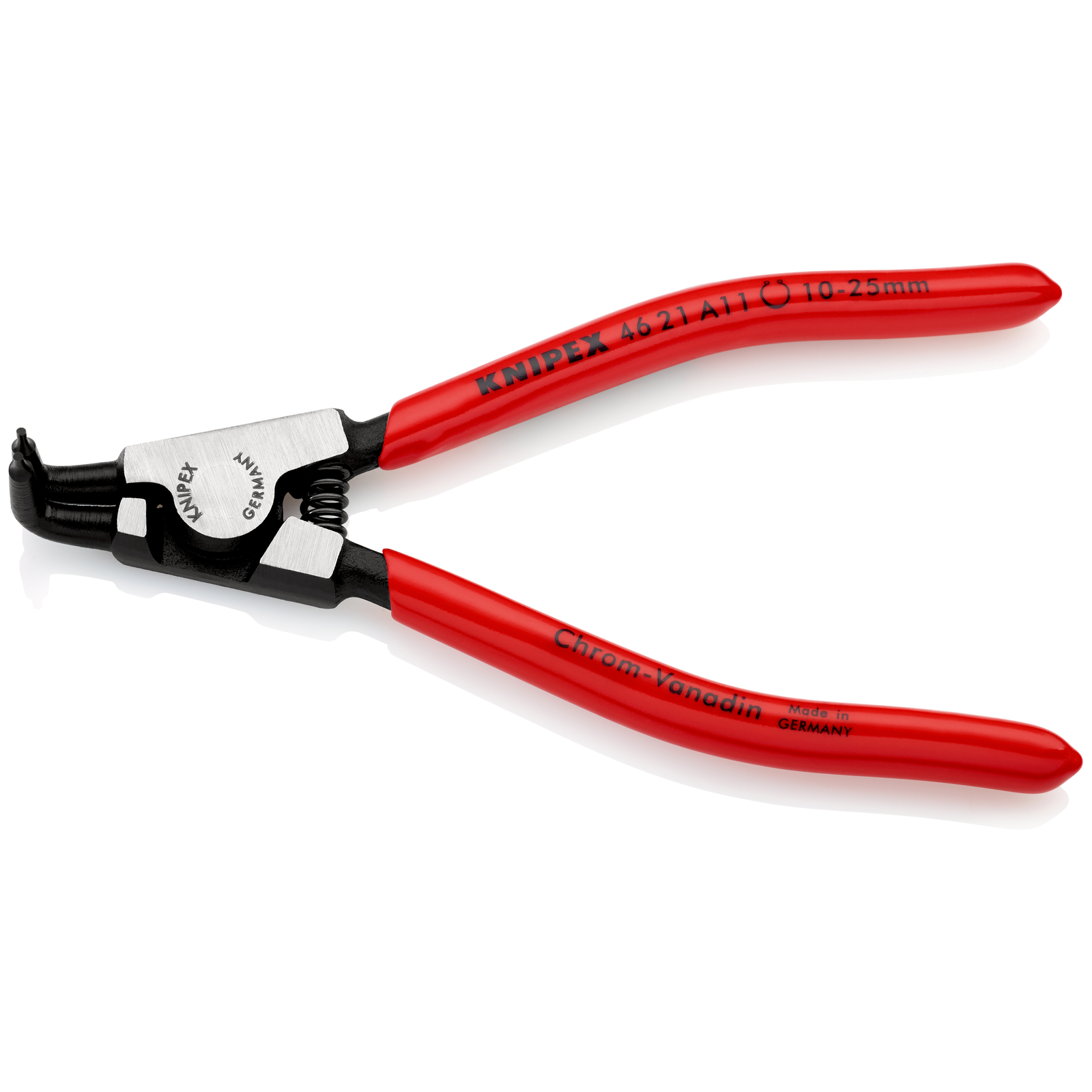 Pince pour circlips extérieurs d'Arbre 10 à 25mm - 125mm 90° - Gainage PVC - SC KNIPEX - 4621A11SB