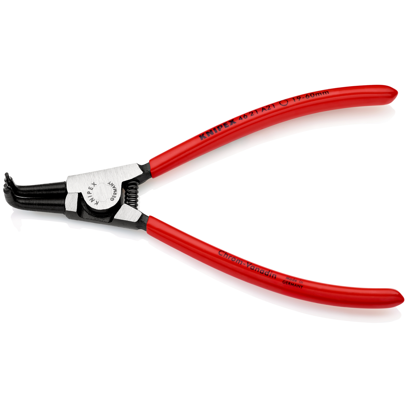 Pince pour circlips extérieurs d'Arbre 19 à 60mm - 170mm à 90° - Gainage PVC -SC KNIPEX - 4621A21SB