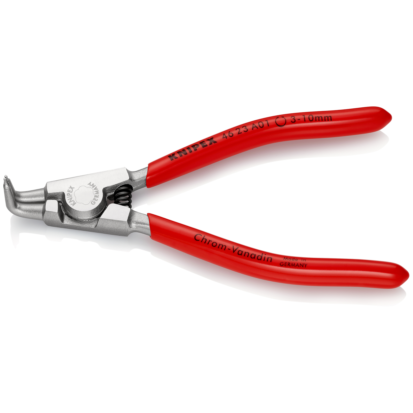 Pince pour circlips extérieurs d'Arbre 3 à 10mm - 125mm 90° - Gaines PVC Chromée KNIPEX - 4623A01