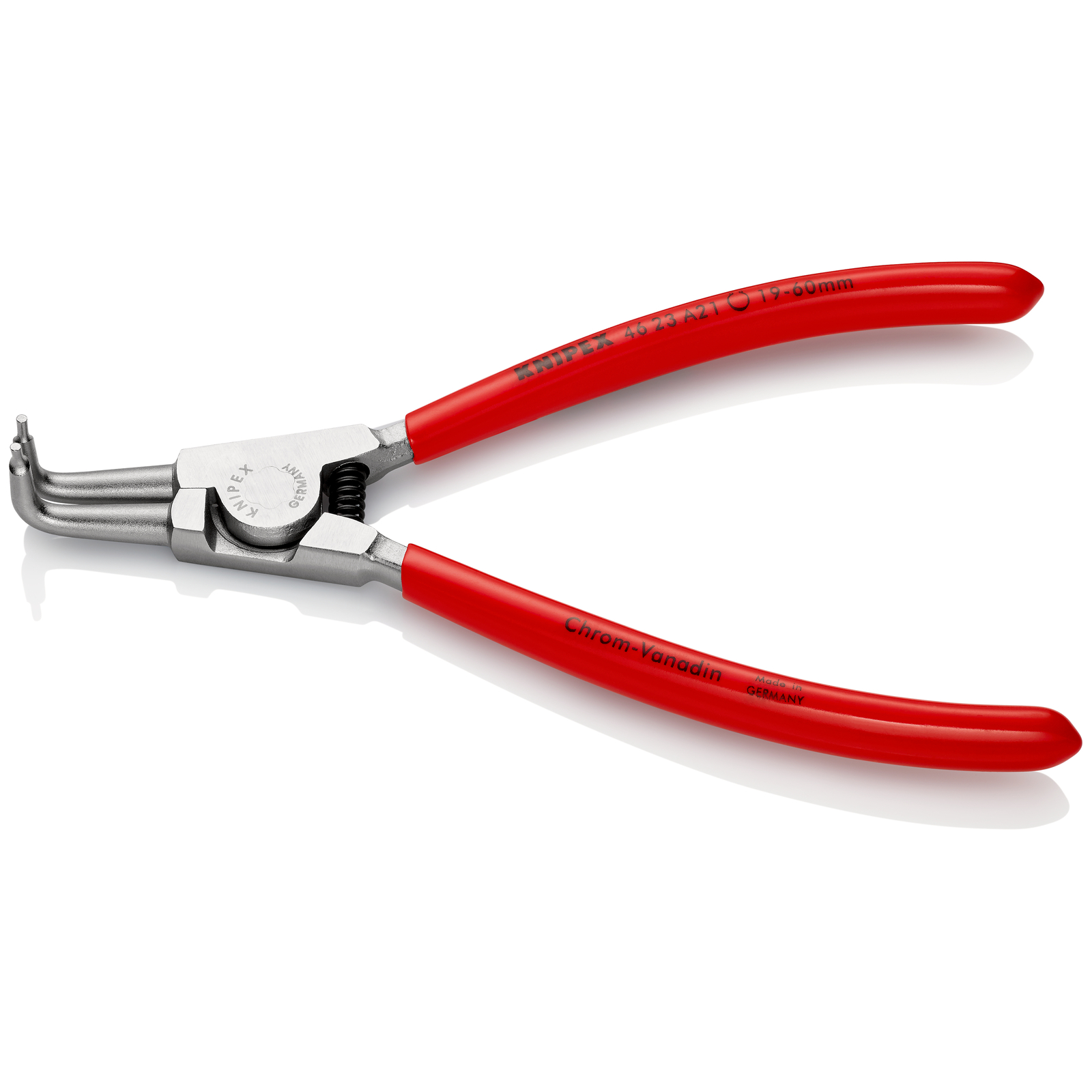 Pince pour circlips extérieurs d'Arbre 19 à 60mm - 170mm 90° Gaines PVC Chromée KNIPEX - 4623A21
