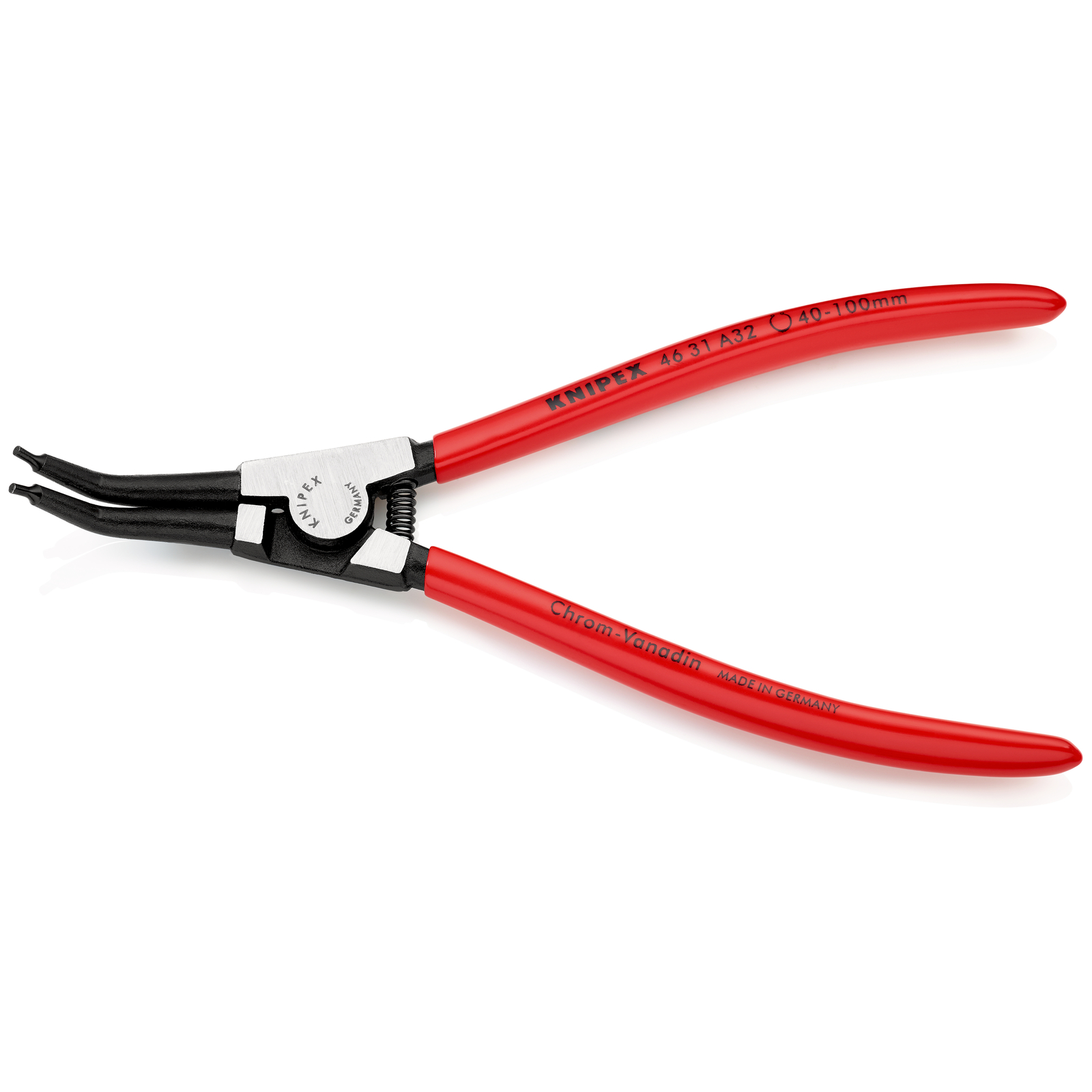 Pince pour circlips extérieurs d'Arbre de 40 à 100mm - 210mm 45° - Gainage PVC KNIPEX - 4631A32