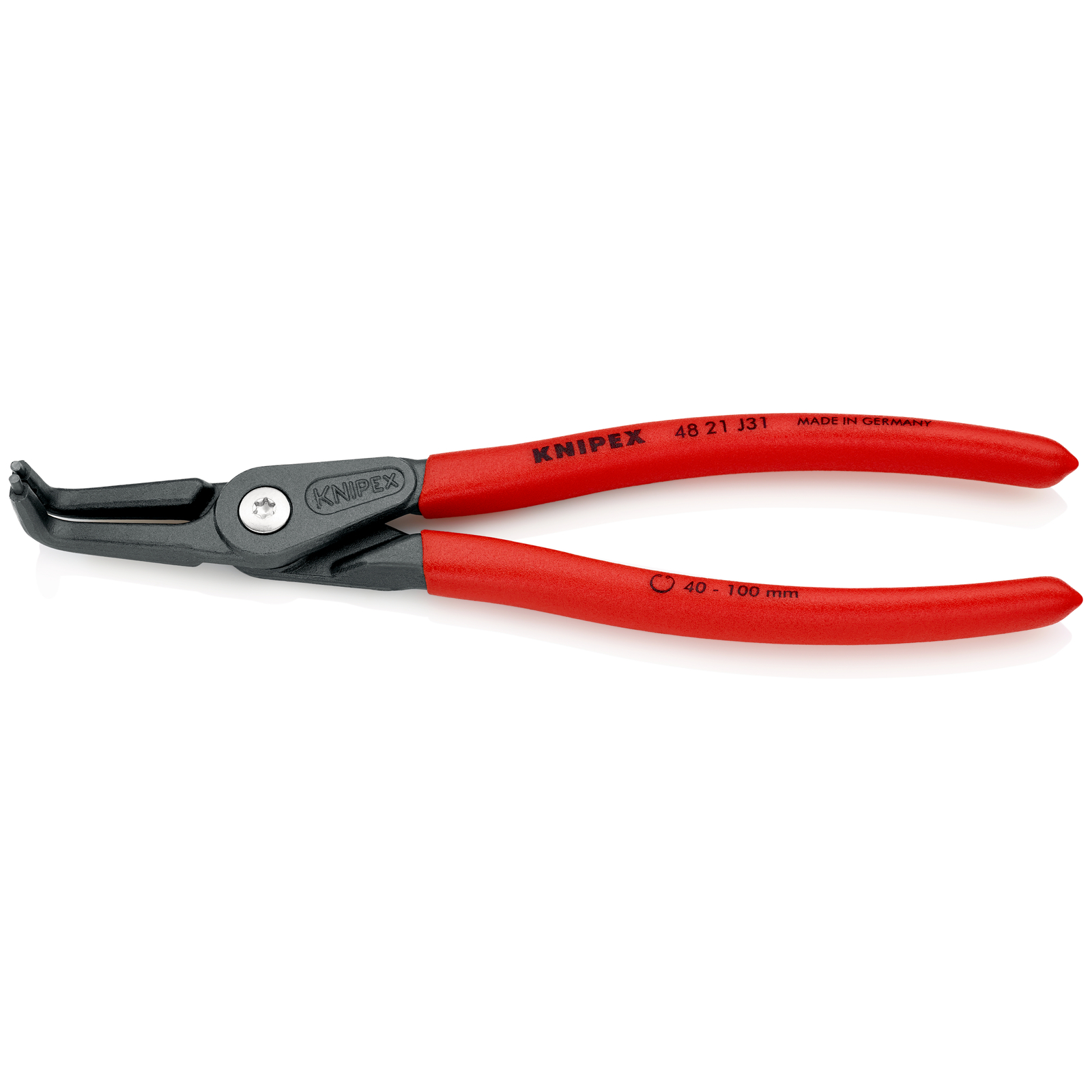Pince de précision circlips intérieurs de 40 à 100mm - 210mm 90° - Gainage PVC KNIPEX - 4821J31