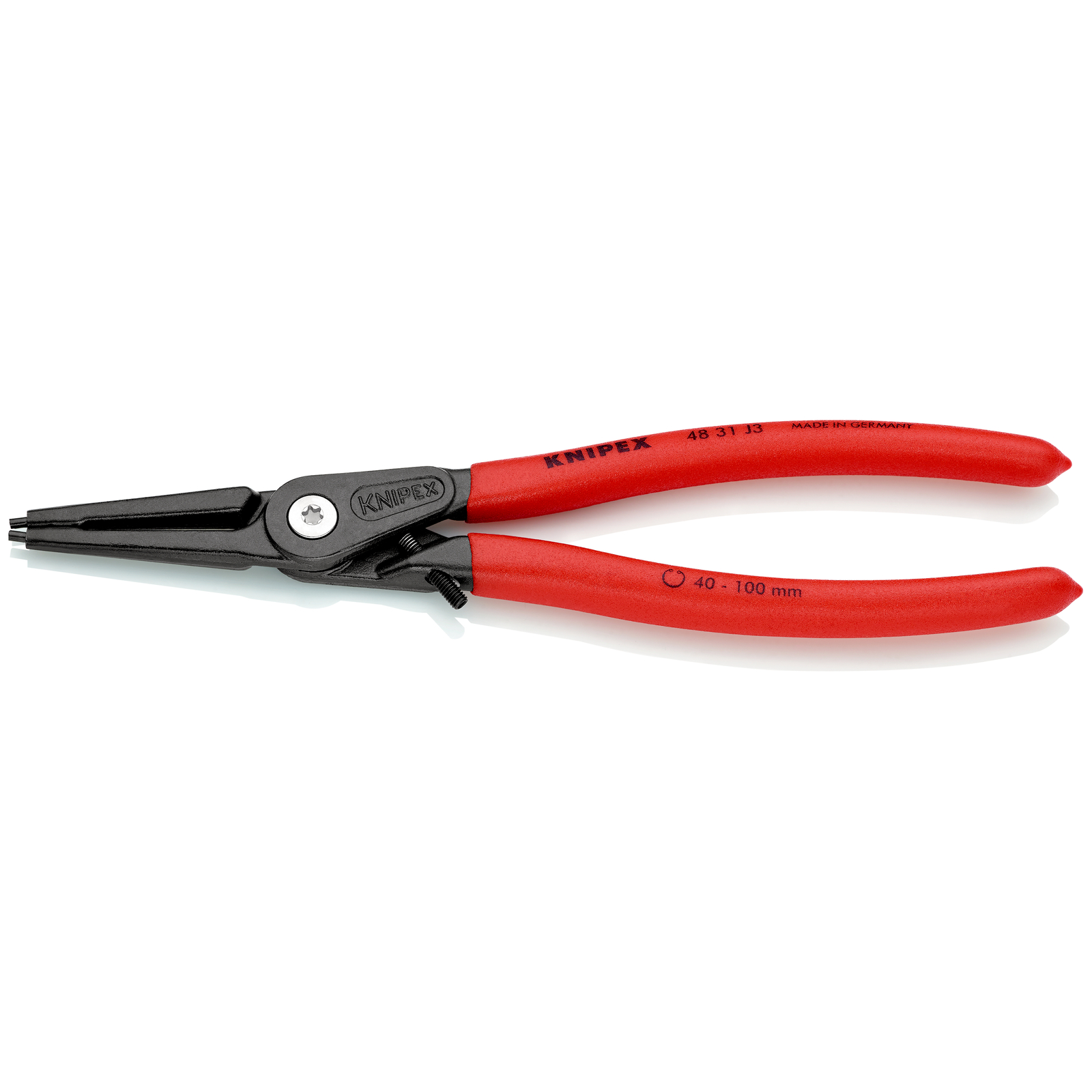 Pince circlips intérieurs de 40 à 100mm + vis de réglage - 225mm - Gainage PVC KNIPEX - 4831J3