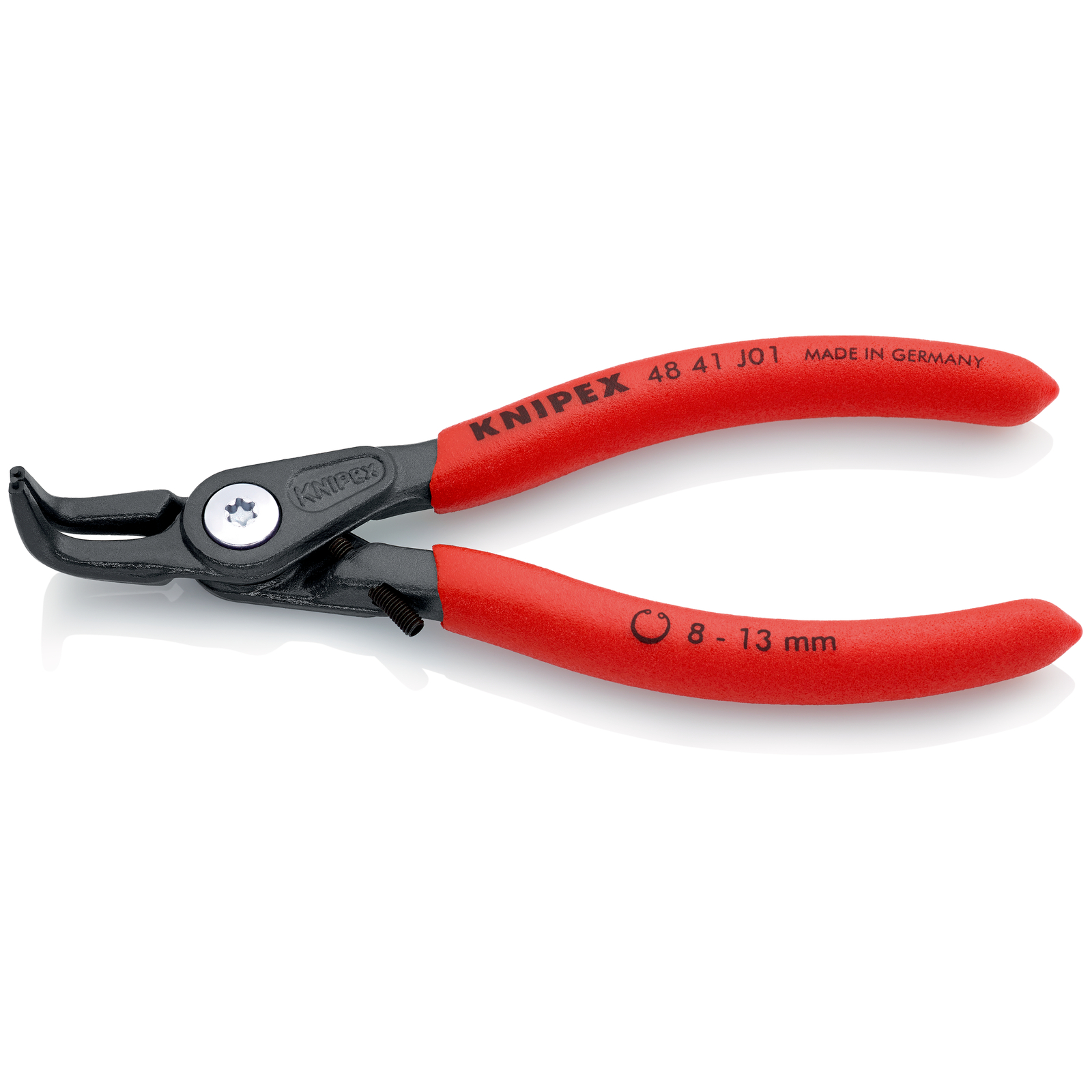 Pince circlips intérieurs de 8 à 13mm + vis de réglage - 130mm 90° - Gainage PVC KNIPEX - 4841J01