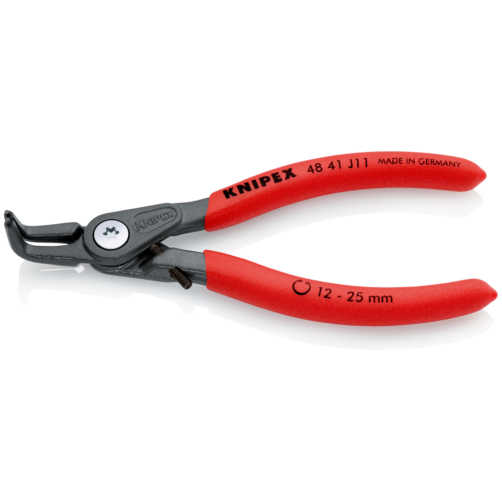 Pince circlips intérieurs de 12 à 25mm + vis de réglage - 130mm 90°- Gainage PVC KNIPEX - 4841J11