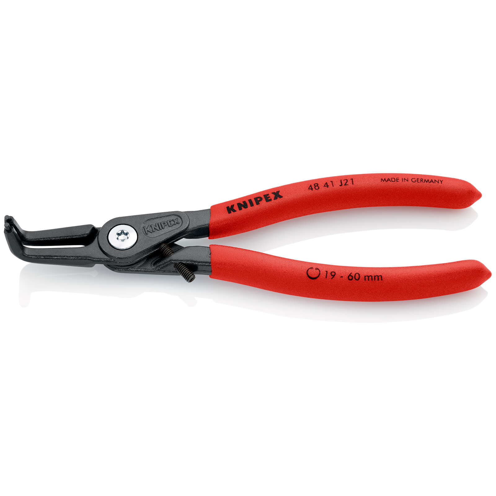 Pince circlips intérieurs de 19 à 60mm + vis de réglage -165mm 90° - Gainage PVC KNIPEX - 4841J21