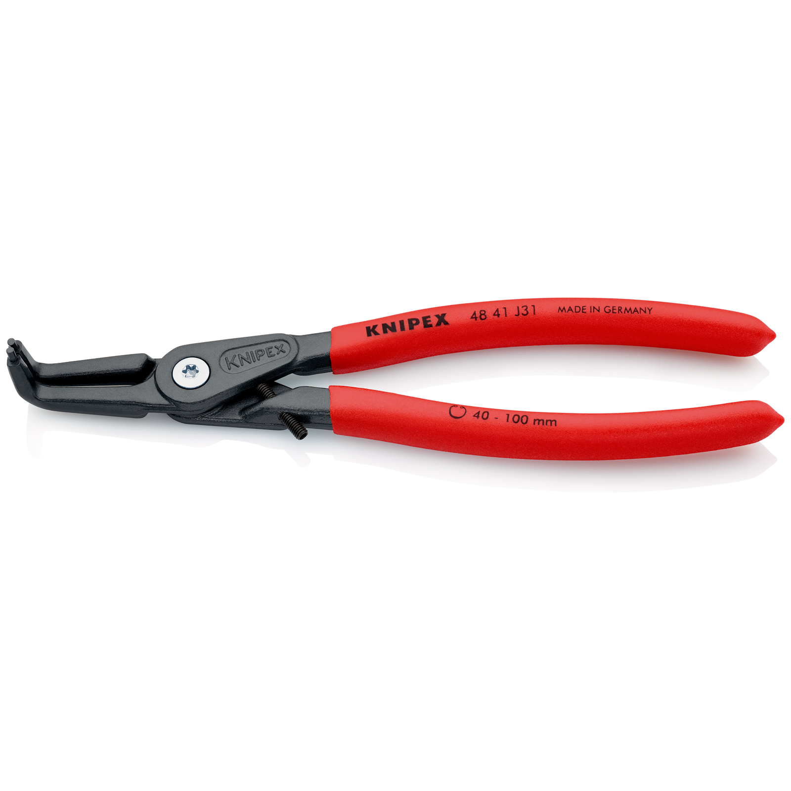 Pince circlips intérieurs de 40 à 100mm + vis de réglage - 210mm 90° Gaines PVC KNIPEX - 4841J31