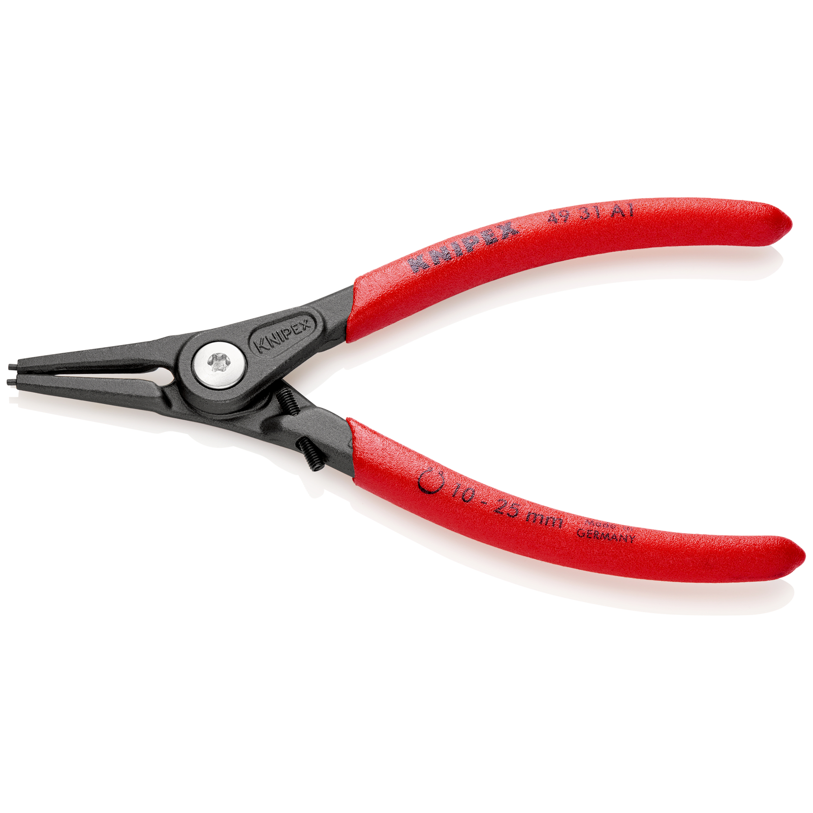 Pince circlips extérieurs de 10 à 25mm + vis de réglage - 140mm - Gainage PVC KNIPEX - 4931A1