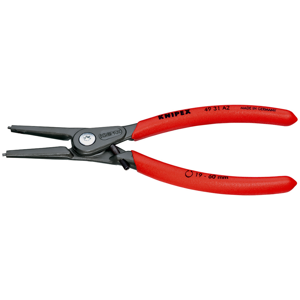 Pince circlips extérieurs de 19 à 60mm + vis de réglage - 180mm - Gainage PVC KNIPEX - 4931A2