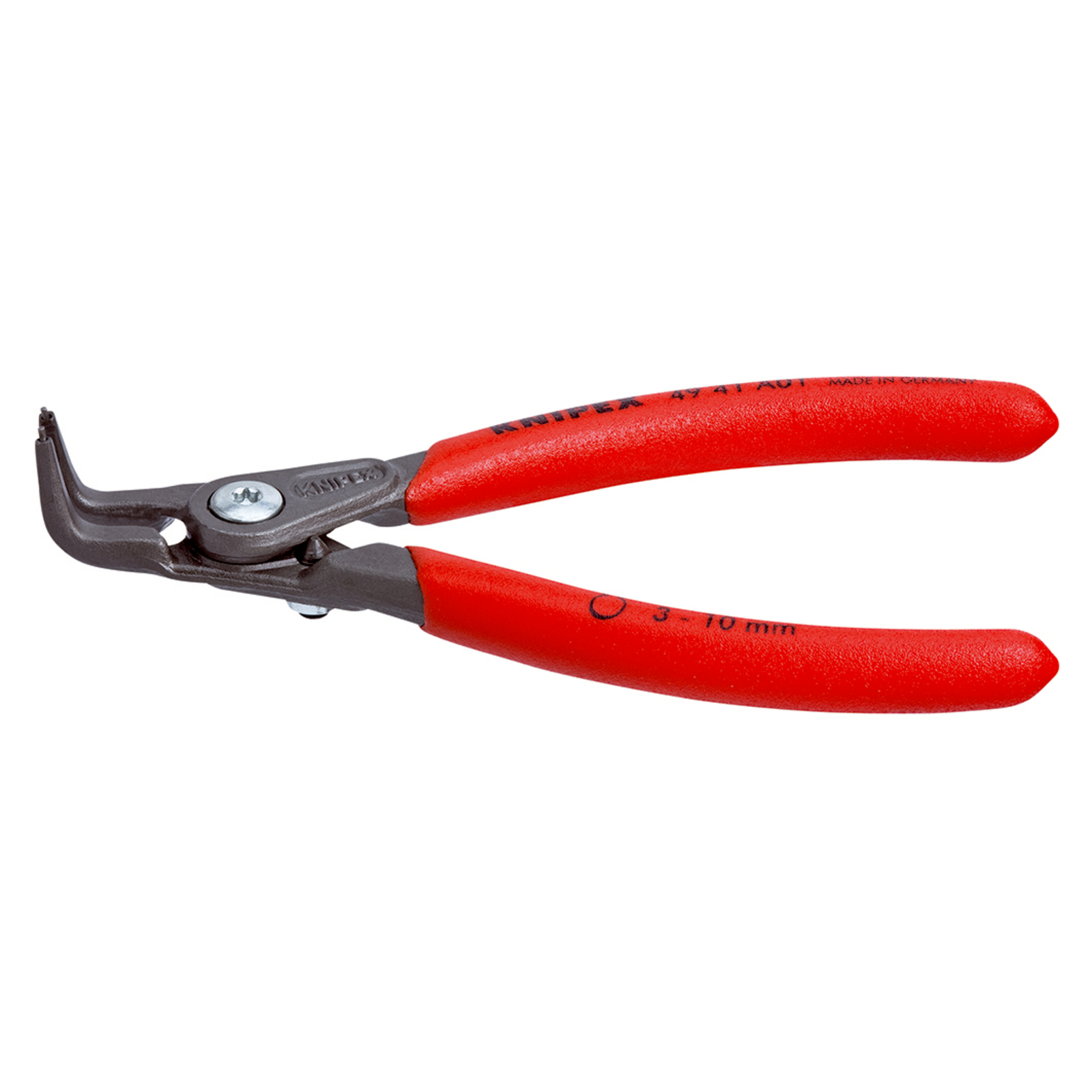 Pince circlips extérieurs de 3 à 10mm + vis de réglage - 130mm 90° - Gainage PVC KNIPEX - 4941A01