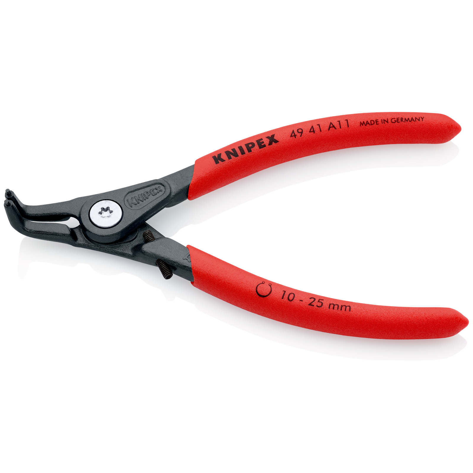 Pince circlips extérieurs de 10 à 25mm + vis de réglage - 130mm 90°- Gainage PVC KNIPEX - 4941A11
