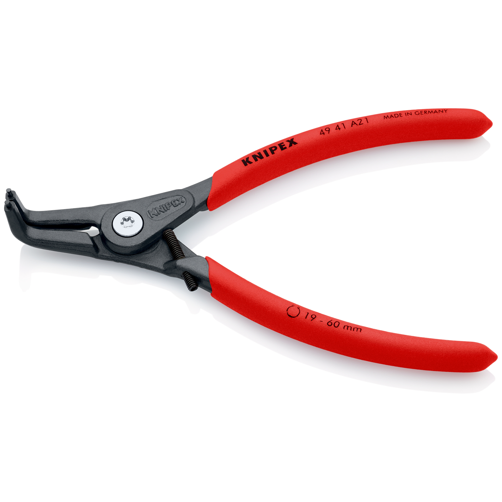 Pince circlips extérieurs de 19 à 60mm + vis de réglage -165mm 90° - Gainage PVC KNIPEX - 4941A21