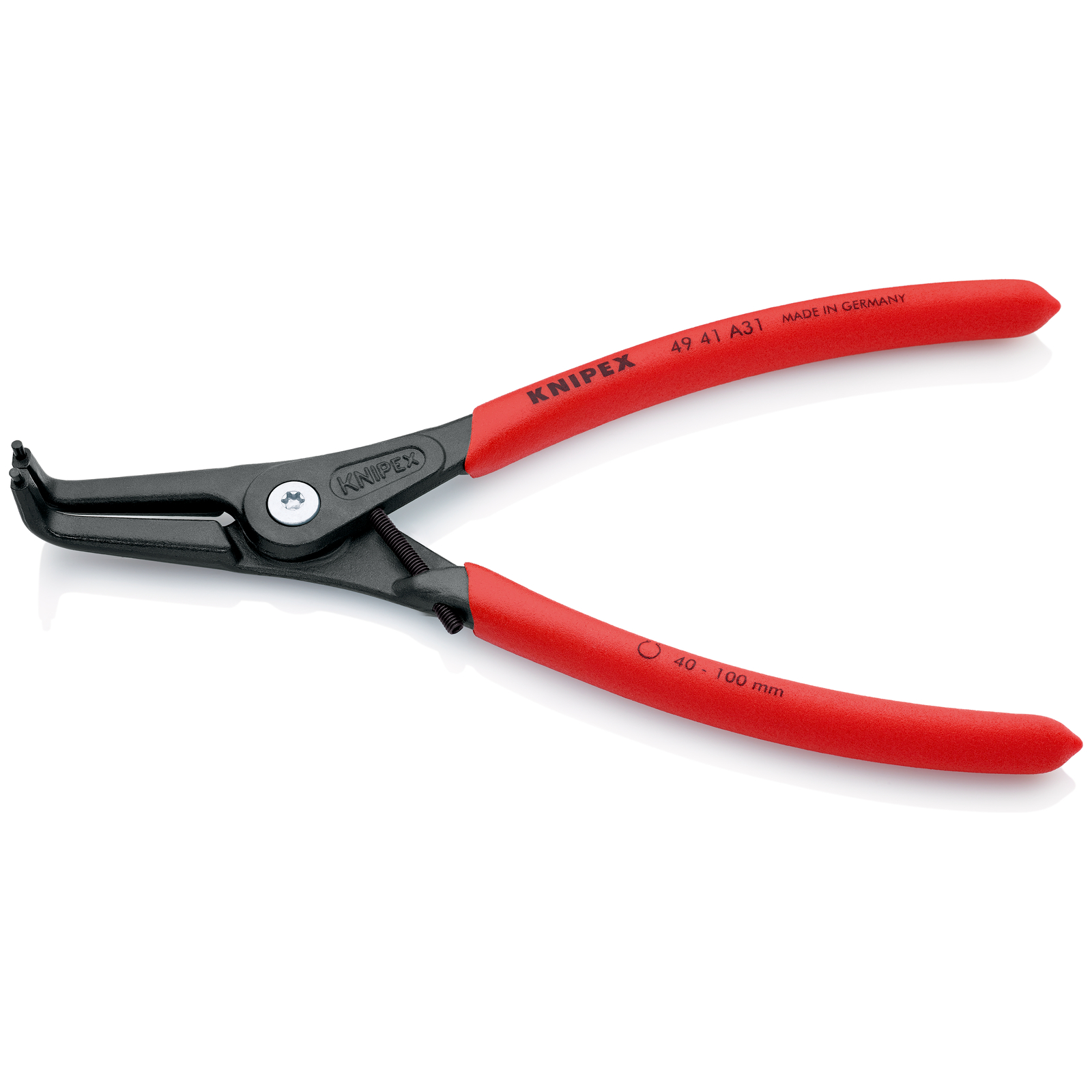 Pince circlips extérieurs de 40 à 100mm + vis de réglage -210mm 90° Gainage PVC KNIPEX - 4941A31