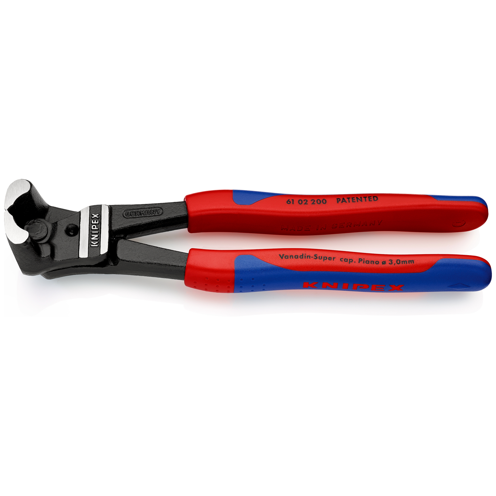 Pince coupante de devant démultipliée pour boulons 200mm - Bi-matière - 64 HRC KNIPEX - 6102200