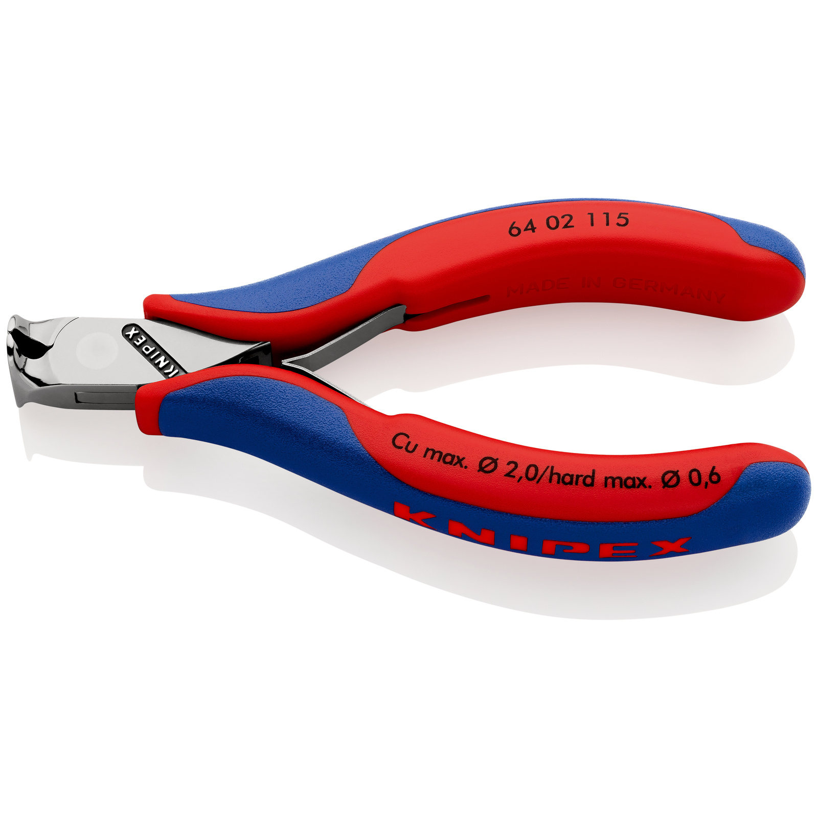 Pince électronique coupante de devant petit biseau 115mm 90° - Gaine bi-matière KNIPEX - 6402115