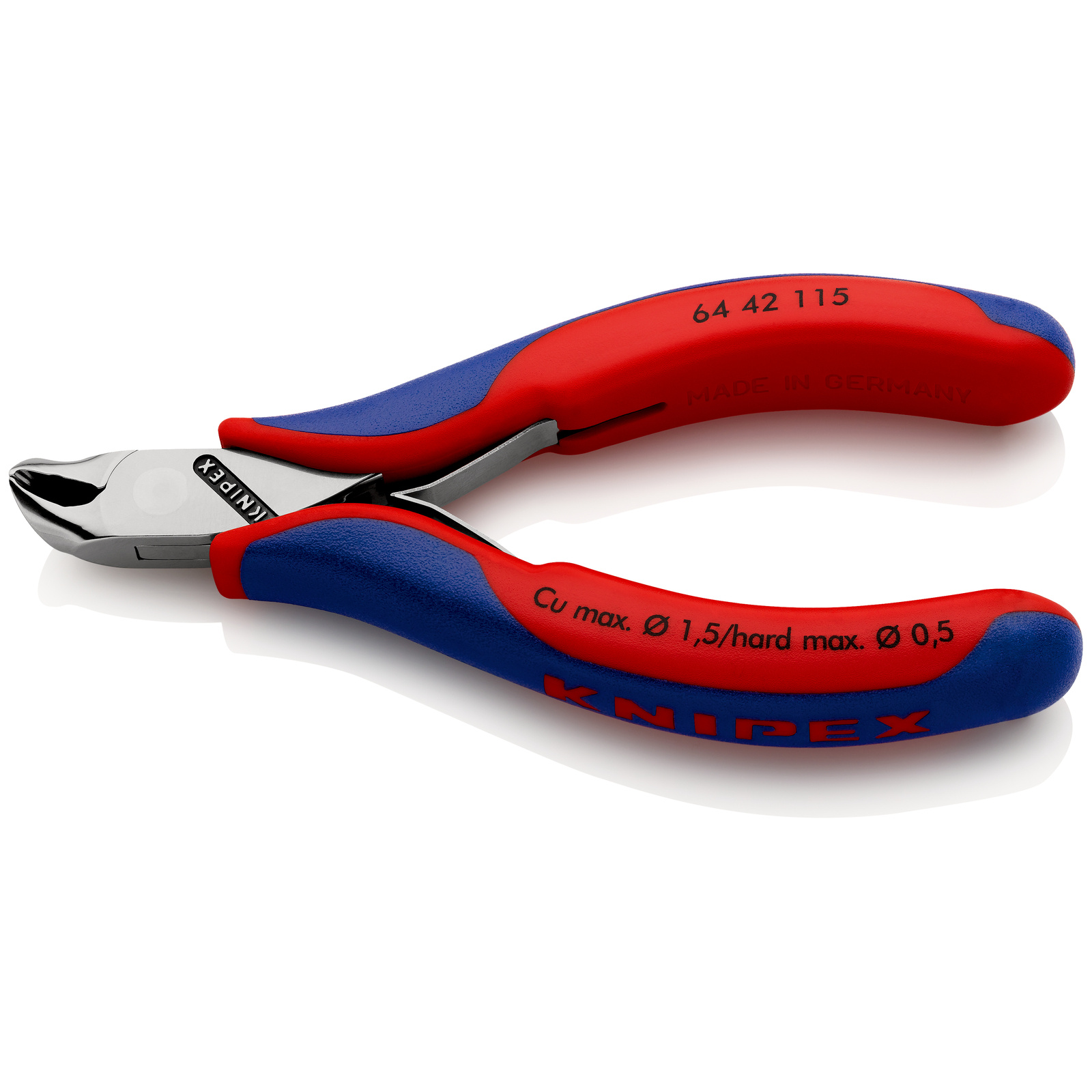 Pince coupante de devant petit biseau pour l'électronique 115mm 27°-Bi-mat. - SC KNIPEX - 6442115SB