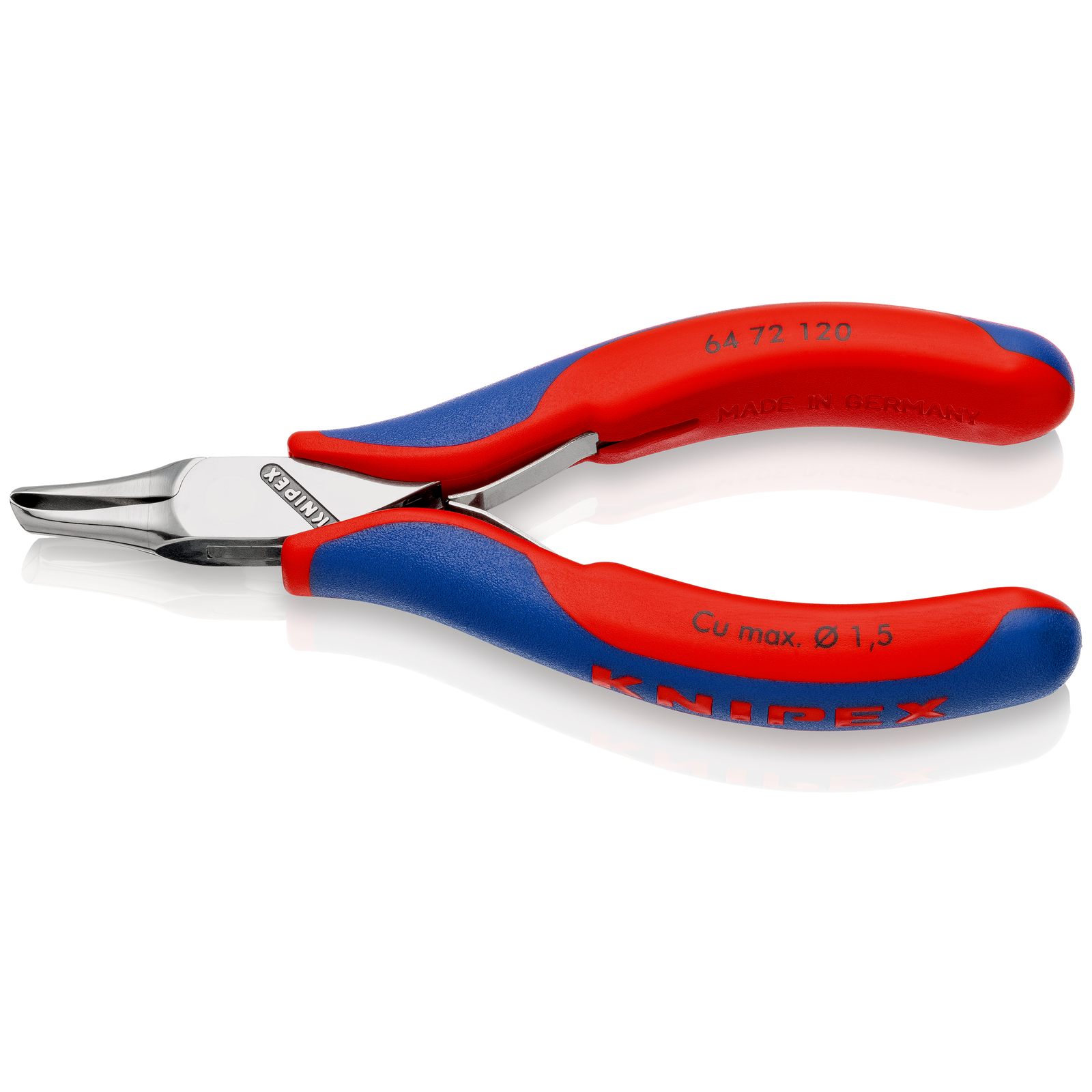 Pince coupante de devant petit biseau pour l'électronique 120mm 35° - Bi-matière KNIPEX - 6472120