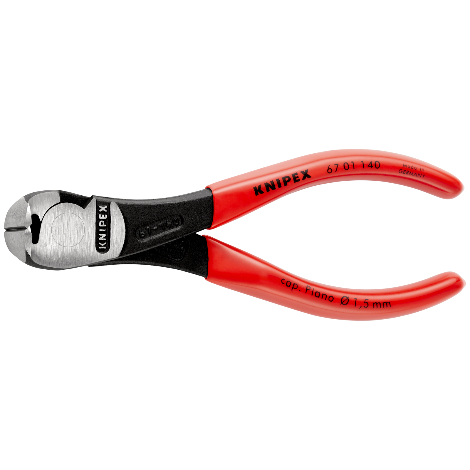 Pince coupante de devant à forte démultiplication 140mm - Gainage PVC - SC KNIPEX - 6701140SB