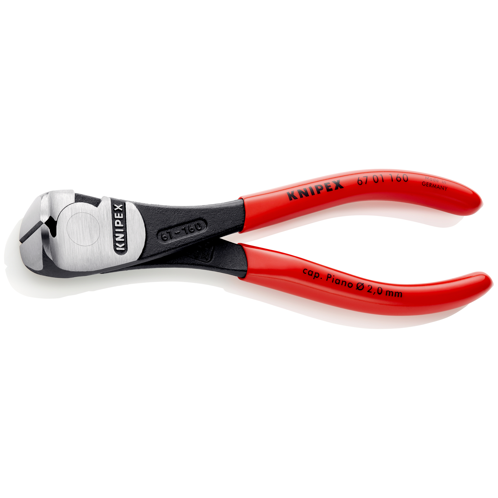 Pince coupante de devant à forte démultiplication 160mm - Gainage PVC - SC KNIPEX - 6701160SB
