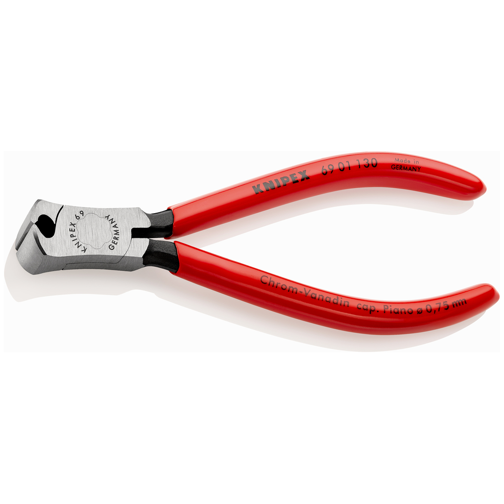 Pince coupante de devant pour mécanicien 130mm - Gainage PVC - Tête polie KNIPEX - 6901130