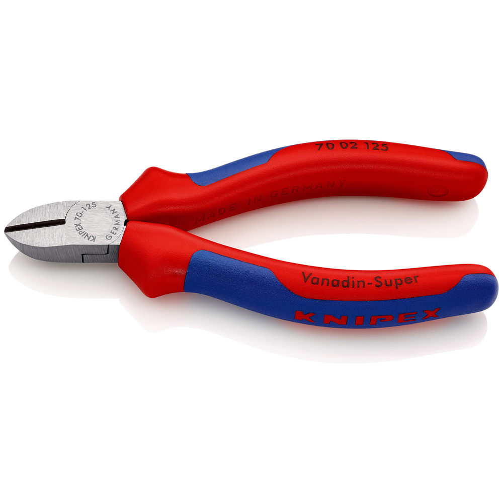 Pince coupante de côté 125mm - Tête étroite - Gainage bi-matière - Polie KNIPEX - 7002125SB