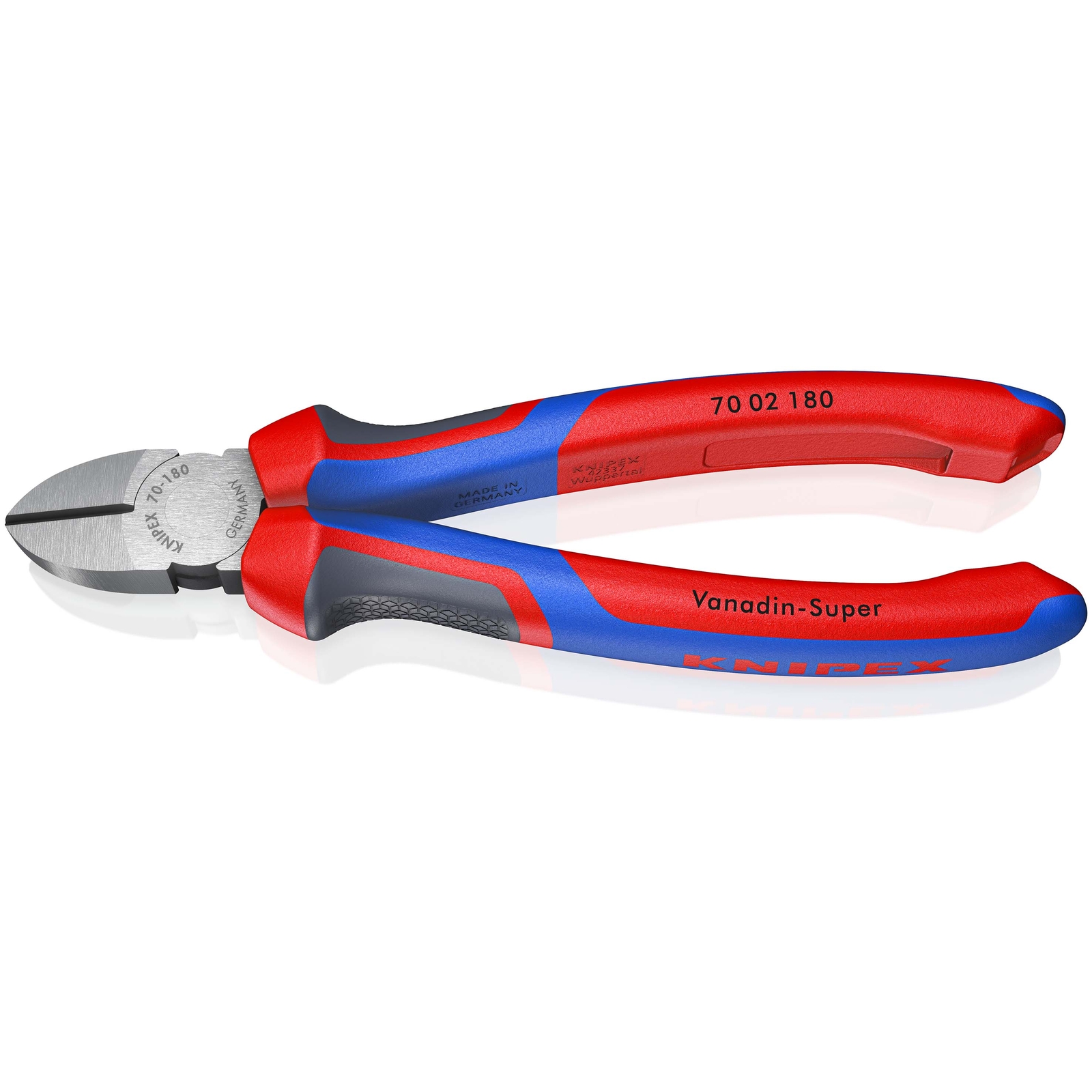 Pince coupante de côté multiusage 180mm - Tête étroite - Bi-matière - 62 HRC KNIPEX - 7002180