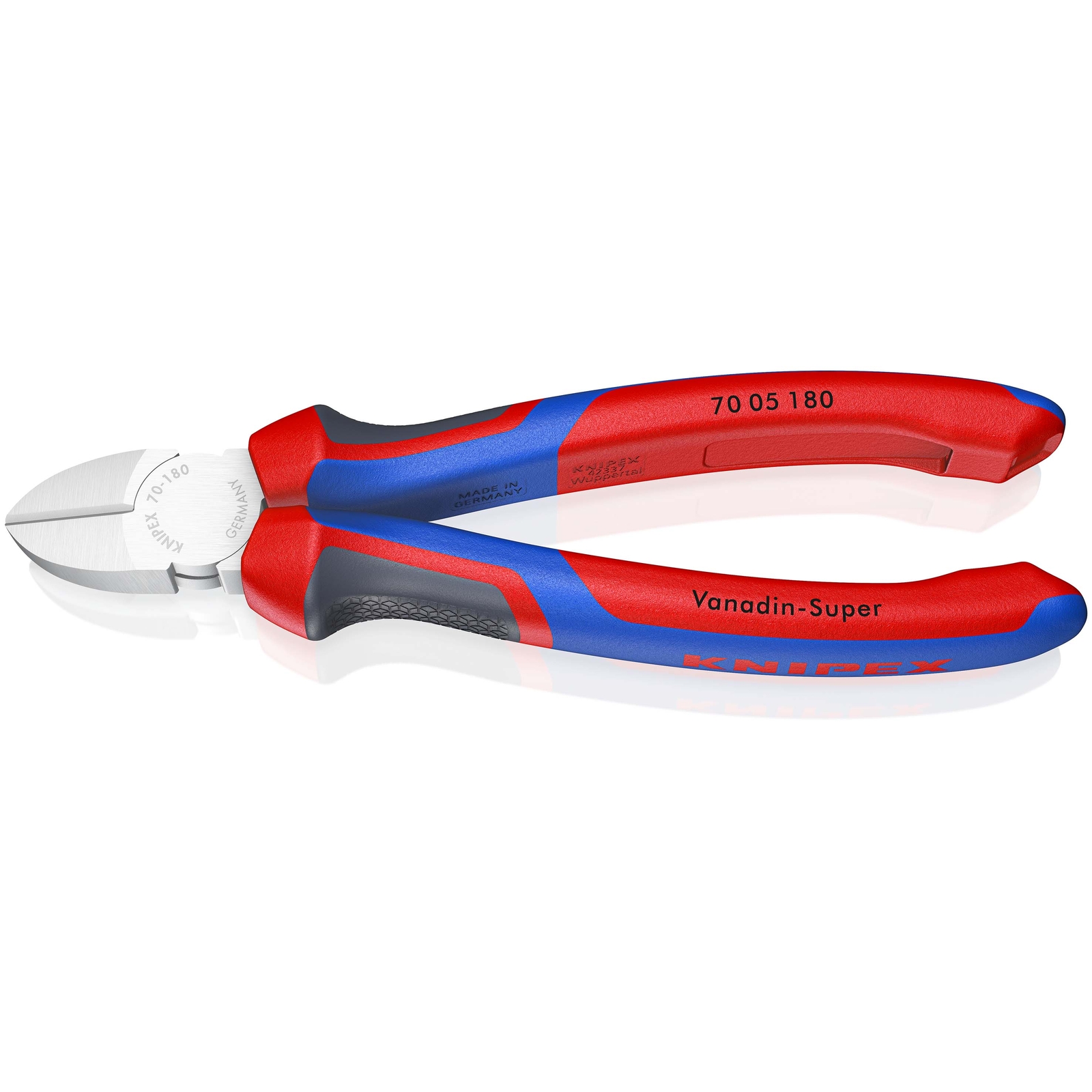 Pince coupante de côté multiusage tête étroite 180mm - Bi-matière - Chromée KNIPEX - 7005180