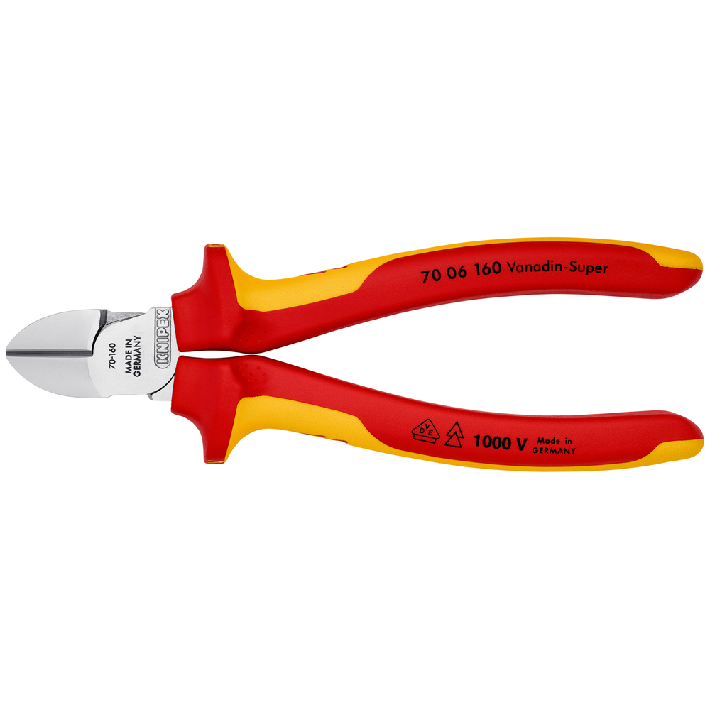Pince coupante de côté 160mm chrome 1000v KNIPEX - 70 06 160