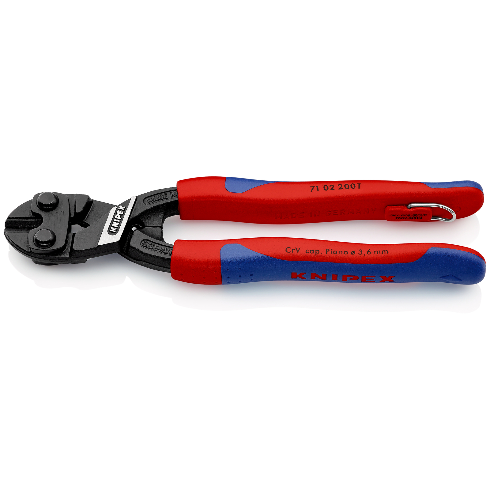 Pince coupe-boulon compact CoBolt 200mm - Bi-matière - Antichute KNIPEX - 7102200T
