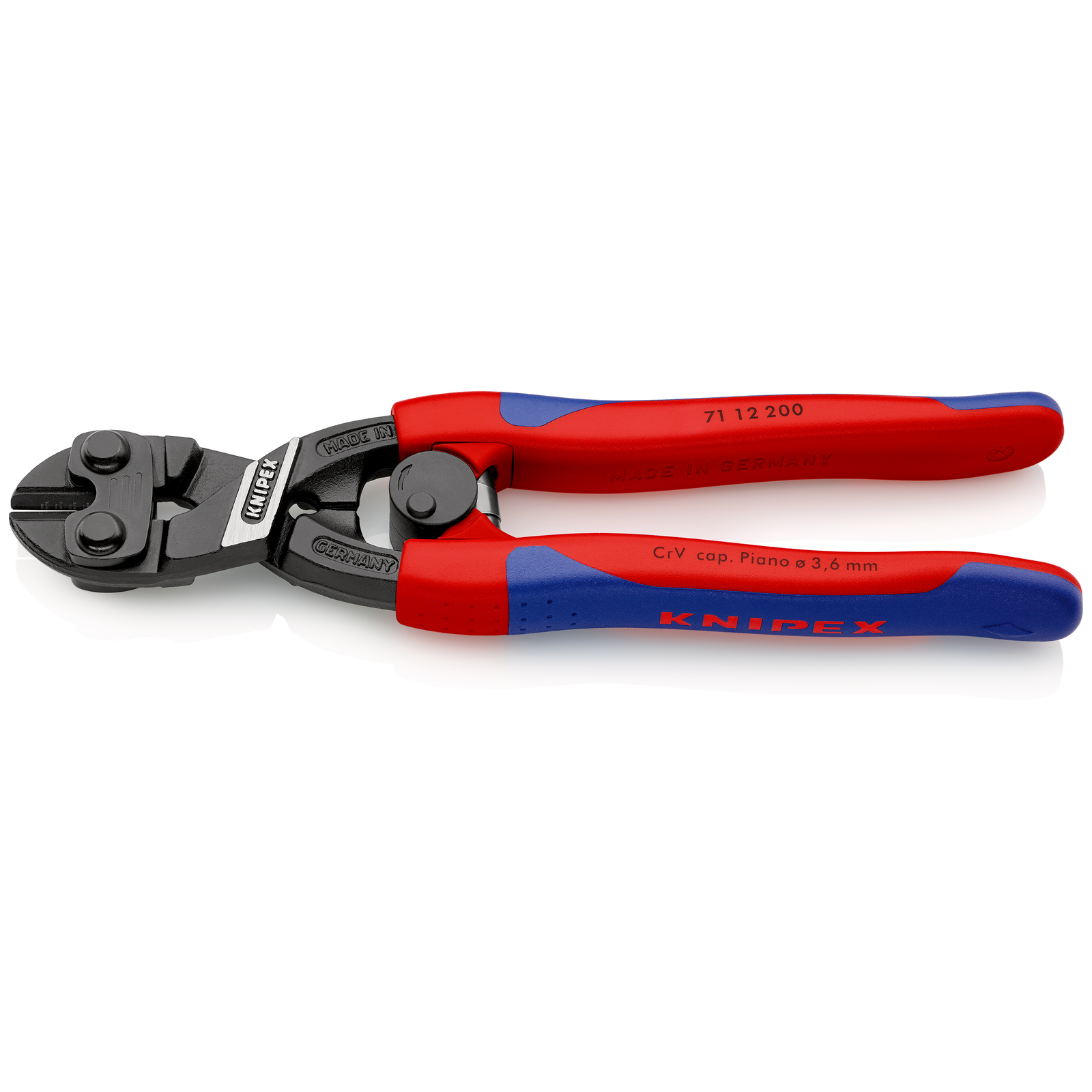 Pince coupe-boulon compact CoBolt 200mm avec ressort - Bi-matière KNIPEX - 7112200