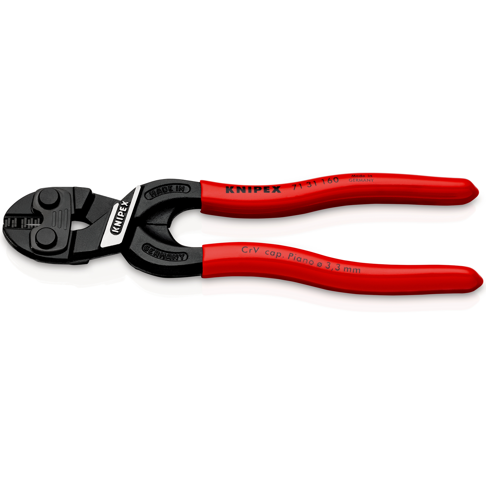 Coupe-boulon compact CoBolt avec profil de coupe ajouré 160mm - Gainage PVC -SC KNIPEX - 7131160SB