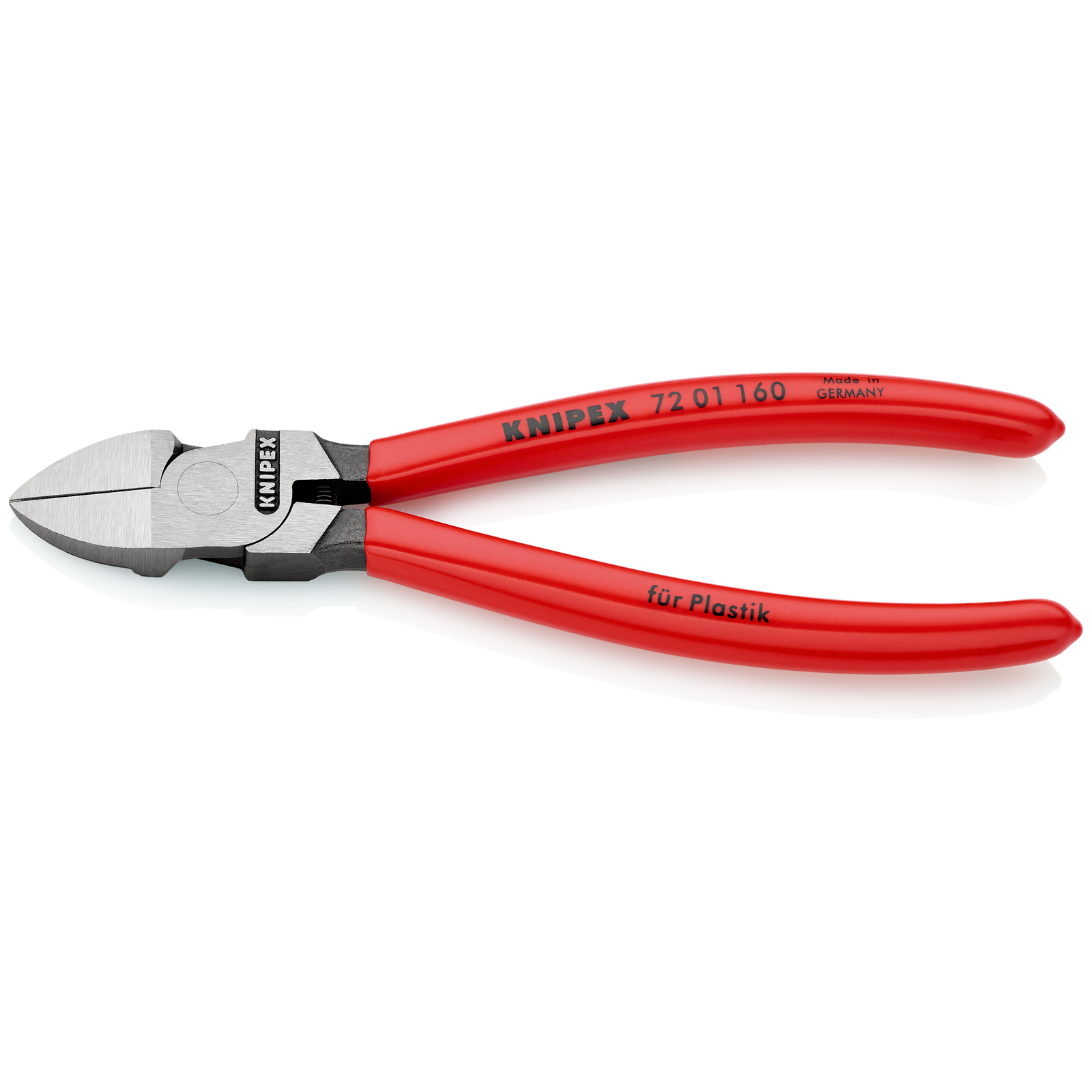 Pince coupante de côté sans biseau pour plastique avec ressort 160mm Gainage PVC KNIPEX - 7201160