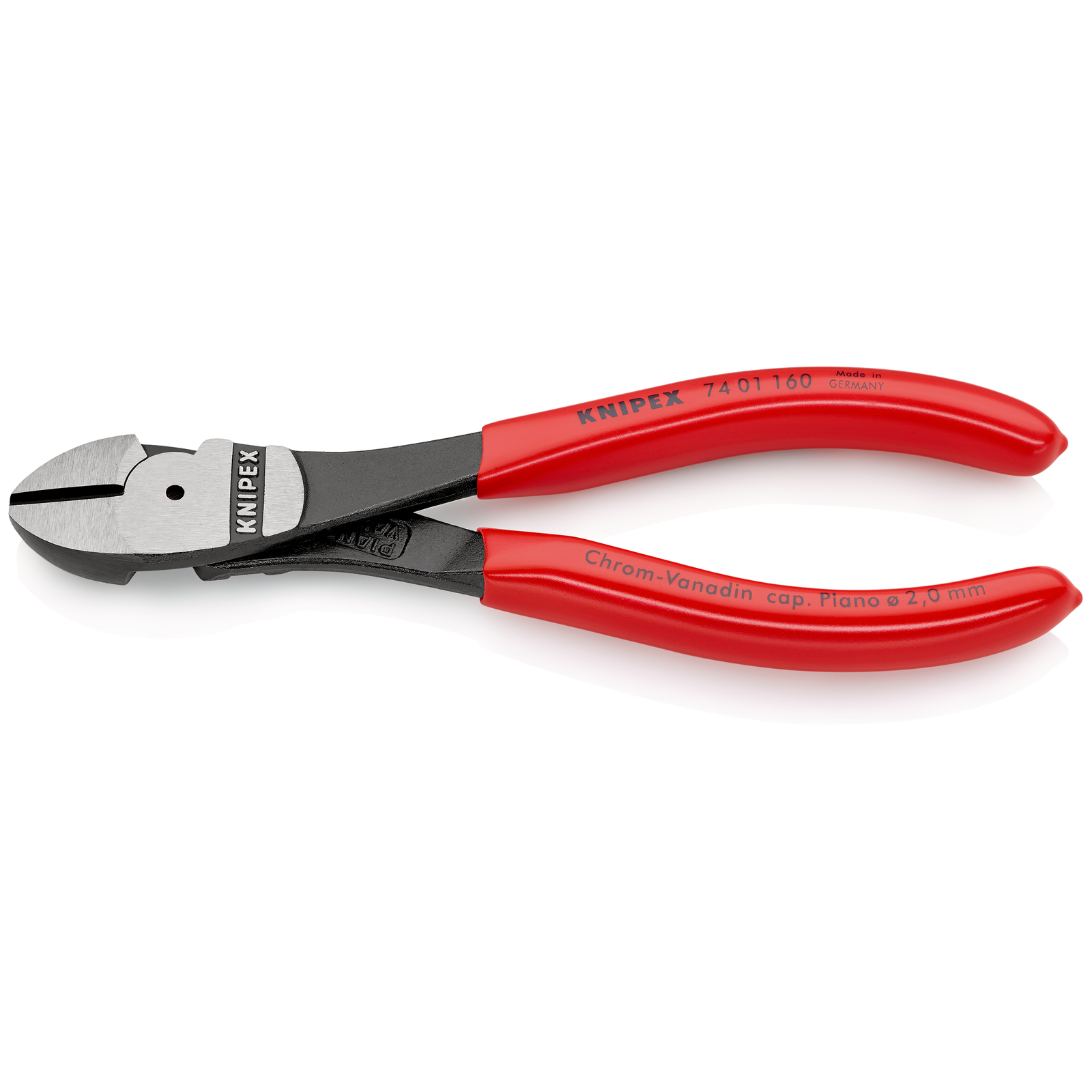 Pince coupante de côté forte démultiplication 160mm - Gainage PVC - SC KNIPEX - 7401160SB