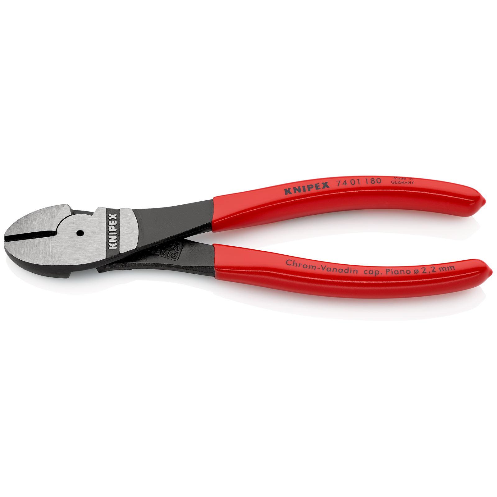 Pince coupante de côté forte démultiplication 180mm - Gainage PVC - SC KNIPEX - 7401180SB