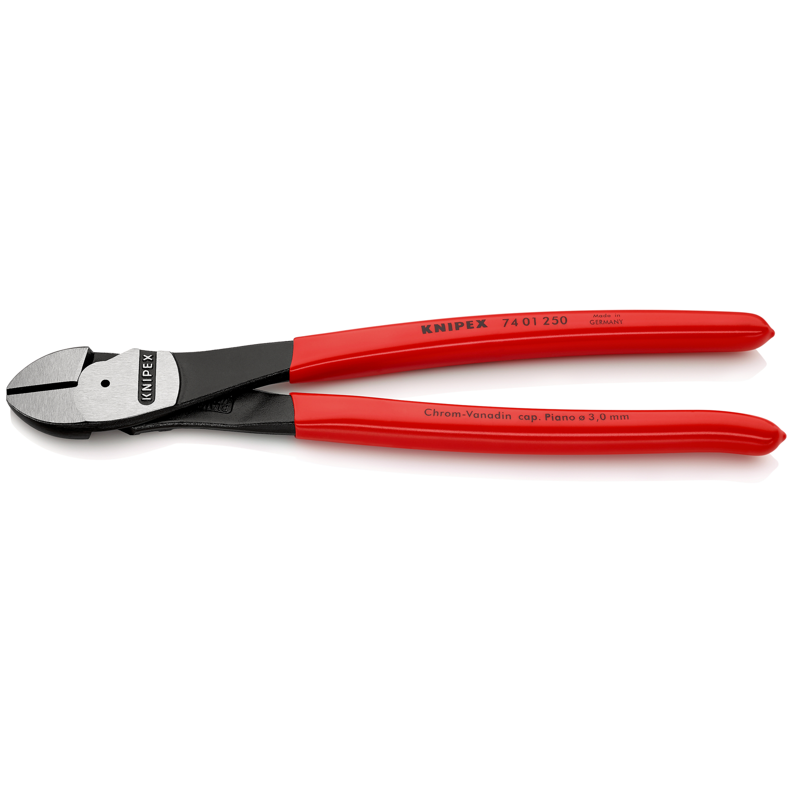 Pince coupante de côté forte démultiplication 250mm - Gainage PVC - SC KNIPEX - 7401250SB