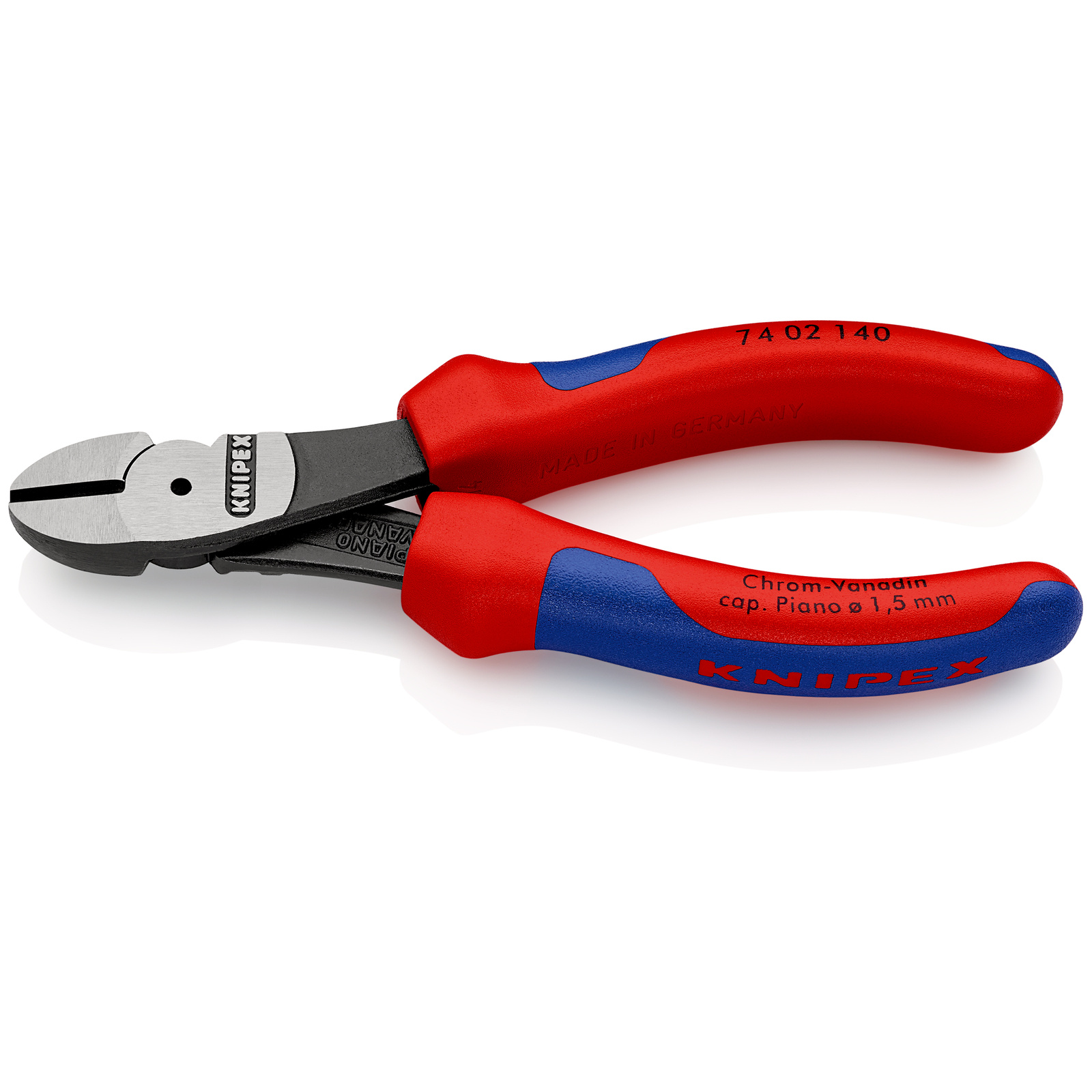 Pince coupante de côté forte démultiplication 140mm - Gainage Bi-matière KNIPEX - 7402140