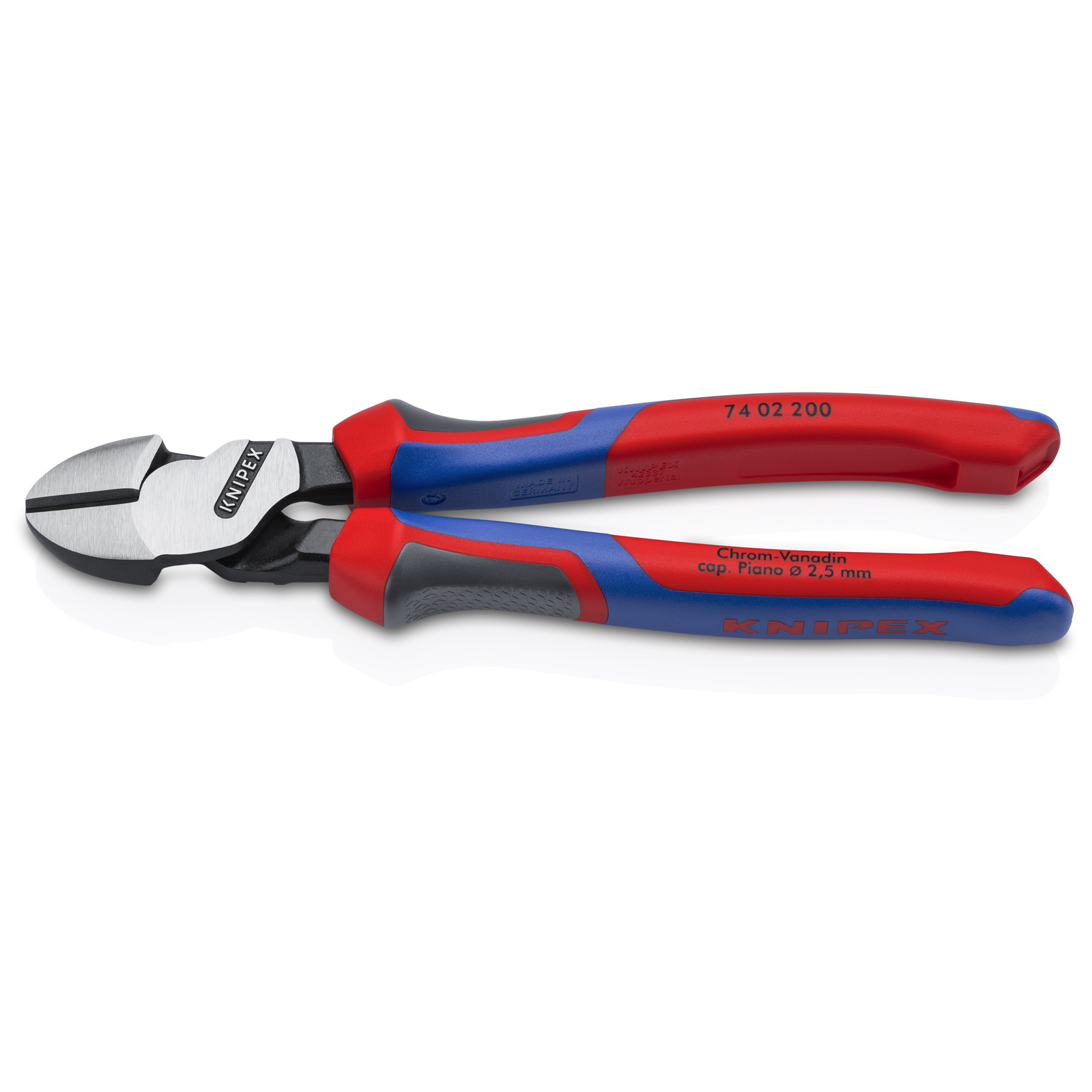 Pince coupante de côté forte démultiplication 200mm - Gainage Tri-matière - SC KNIPEX - 7402200SB