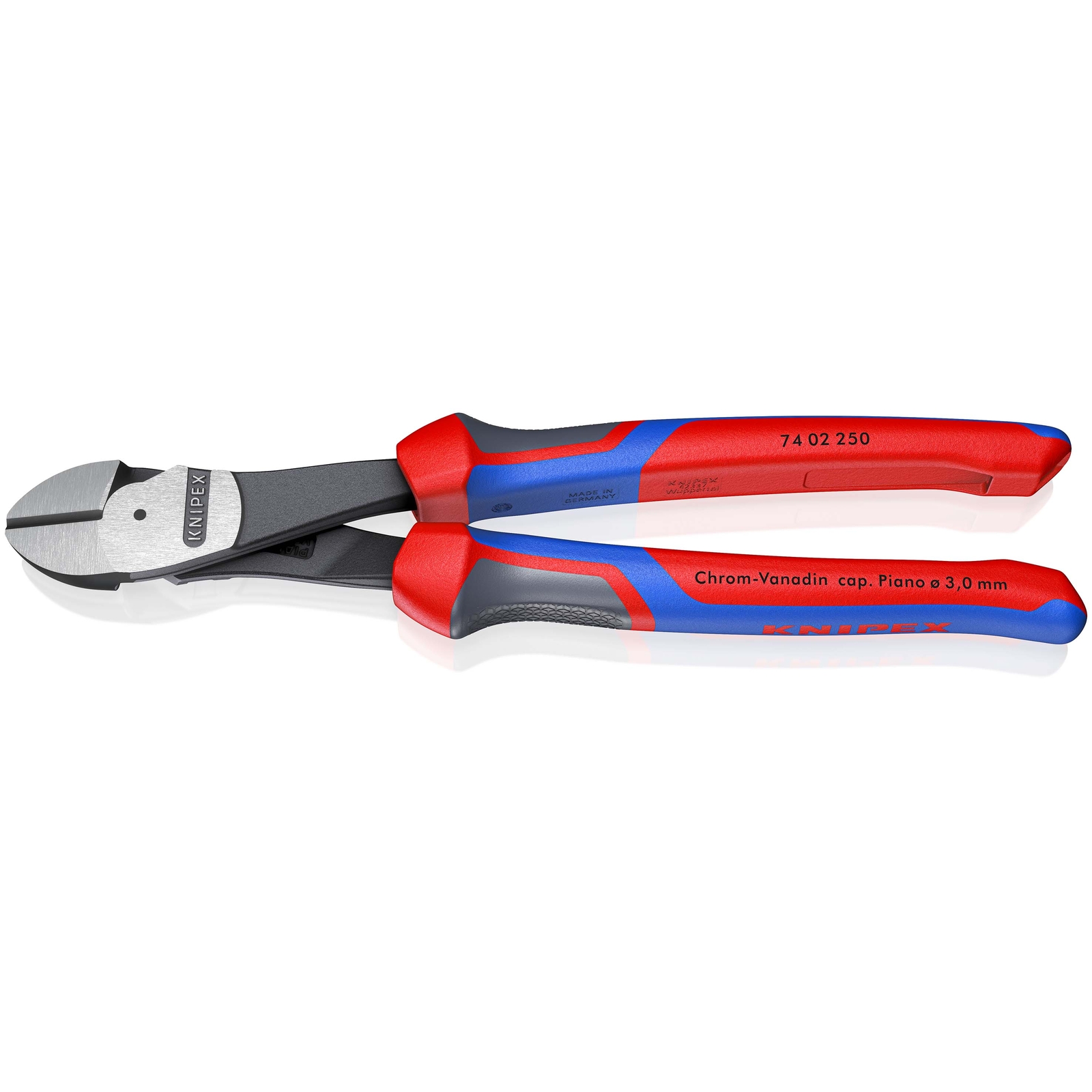 Pince coupante de côté forte démultiplication 250mm - Gainage Bi-matière - SC KNIPEX - 7402250SB