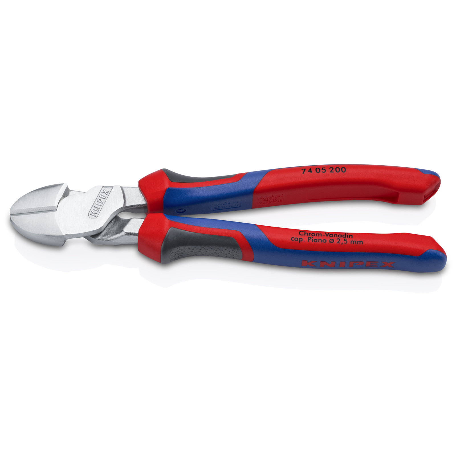 Pince coupante forte démultiplication 200mm - Gainage Tri-matière - Chromée KNIPEX - 7405200