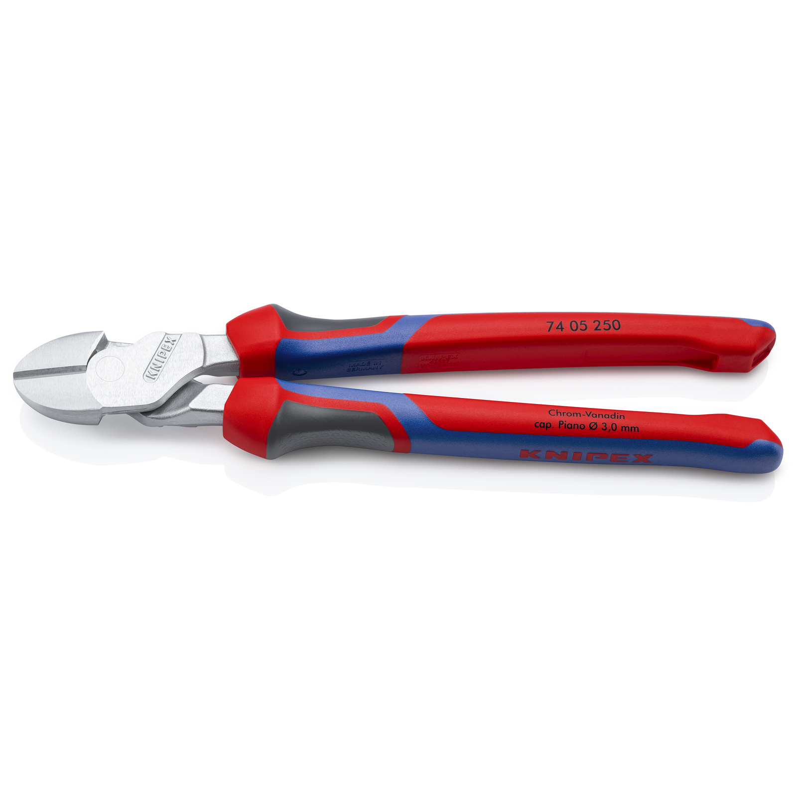 Pince coupante forte démultiplication 250mm - Gainage Bi-matière - Chromée KNIPEX - 7405250