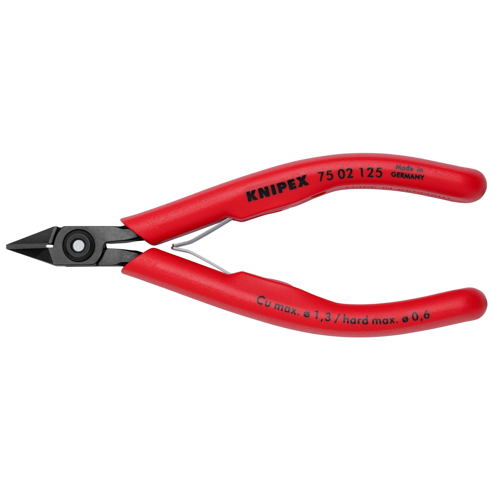 Pince coupante de côté pour l’électronique 125mm - Ressort - Gainage PVC KNIPEX - 7502125