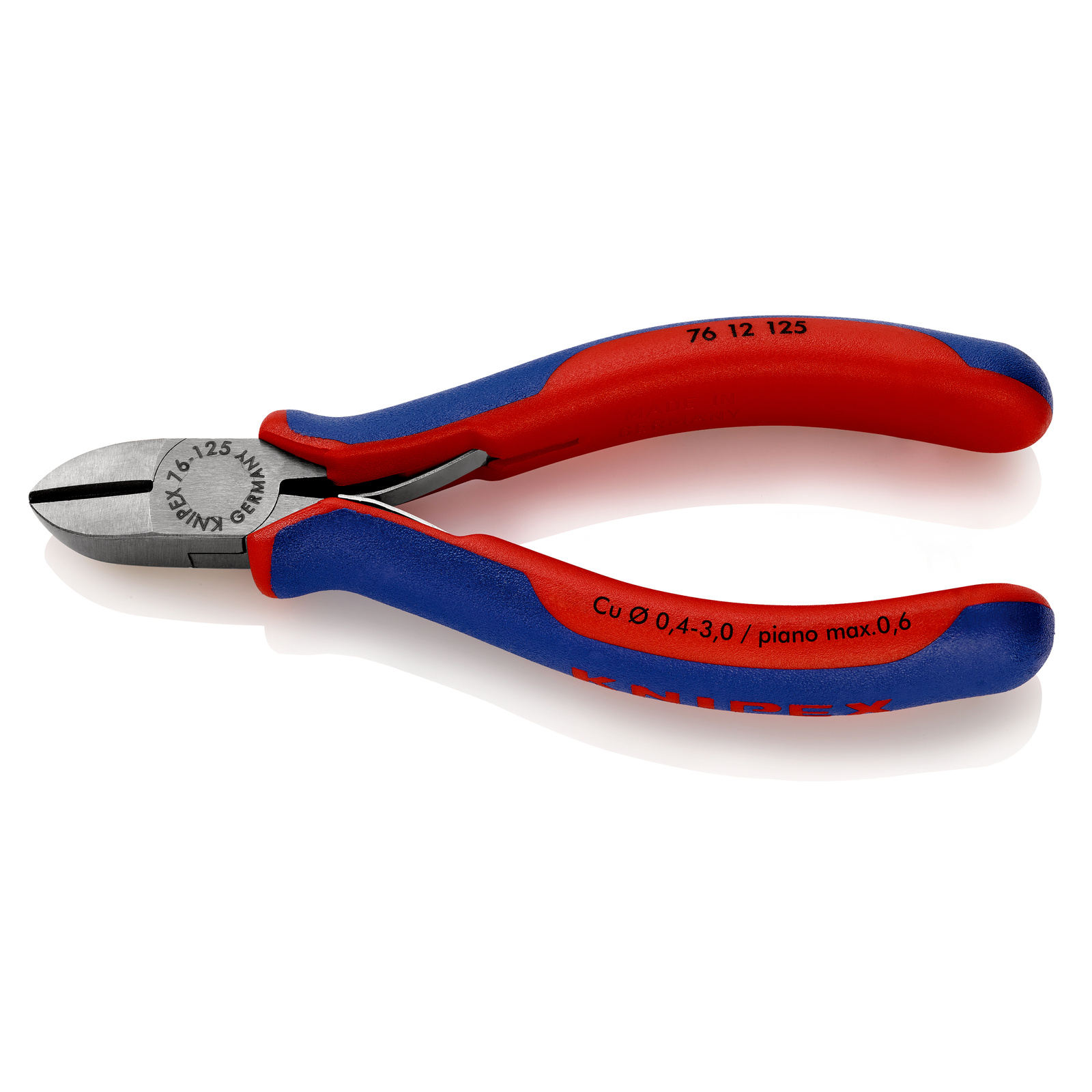 Pince coupante de côté pour électromécanicien 125mm - Ressort - Bi-matière KNIPEX - 7612125